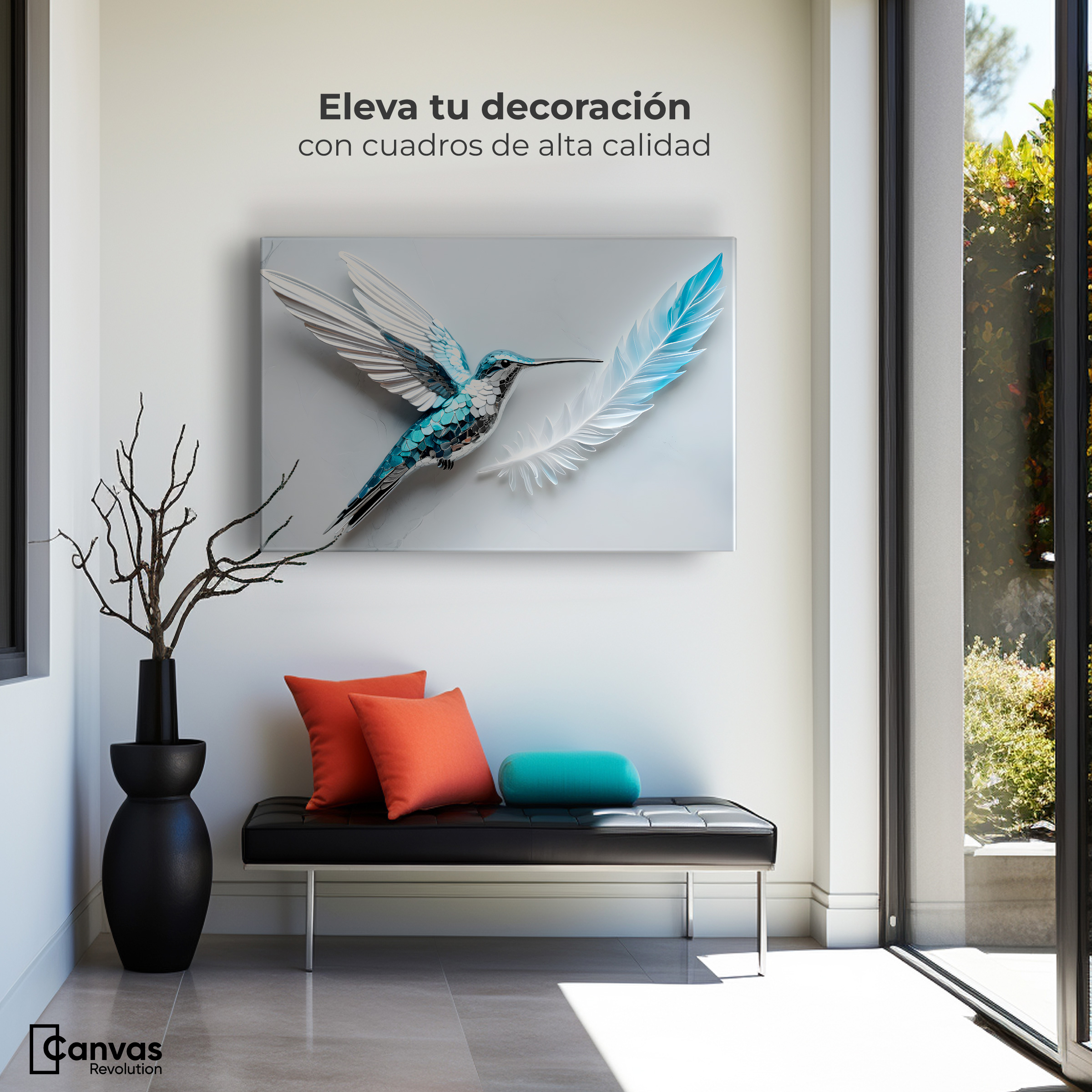 Foto 3 | Cuadros De Colibrí Canvas Colibrí Zafiro 90x60