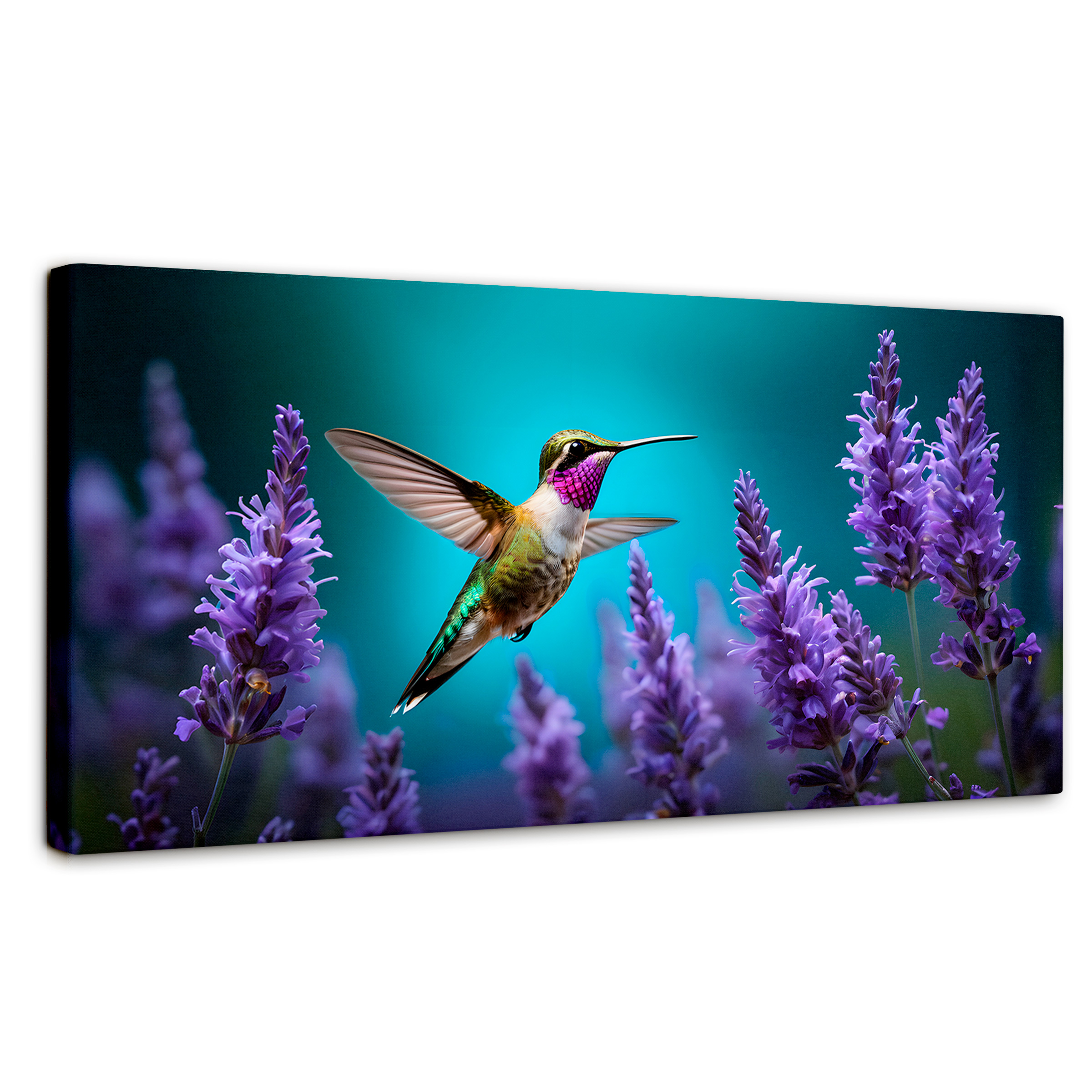 Foto 1 | Cuadros De Colibrí Canvas Colibrí Lavandas 120x60