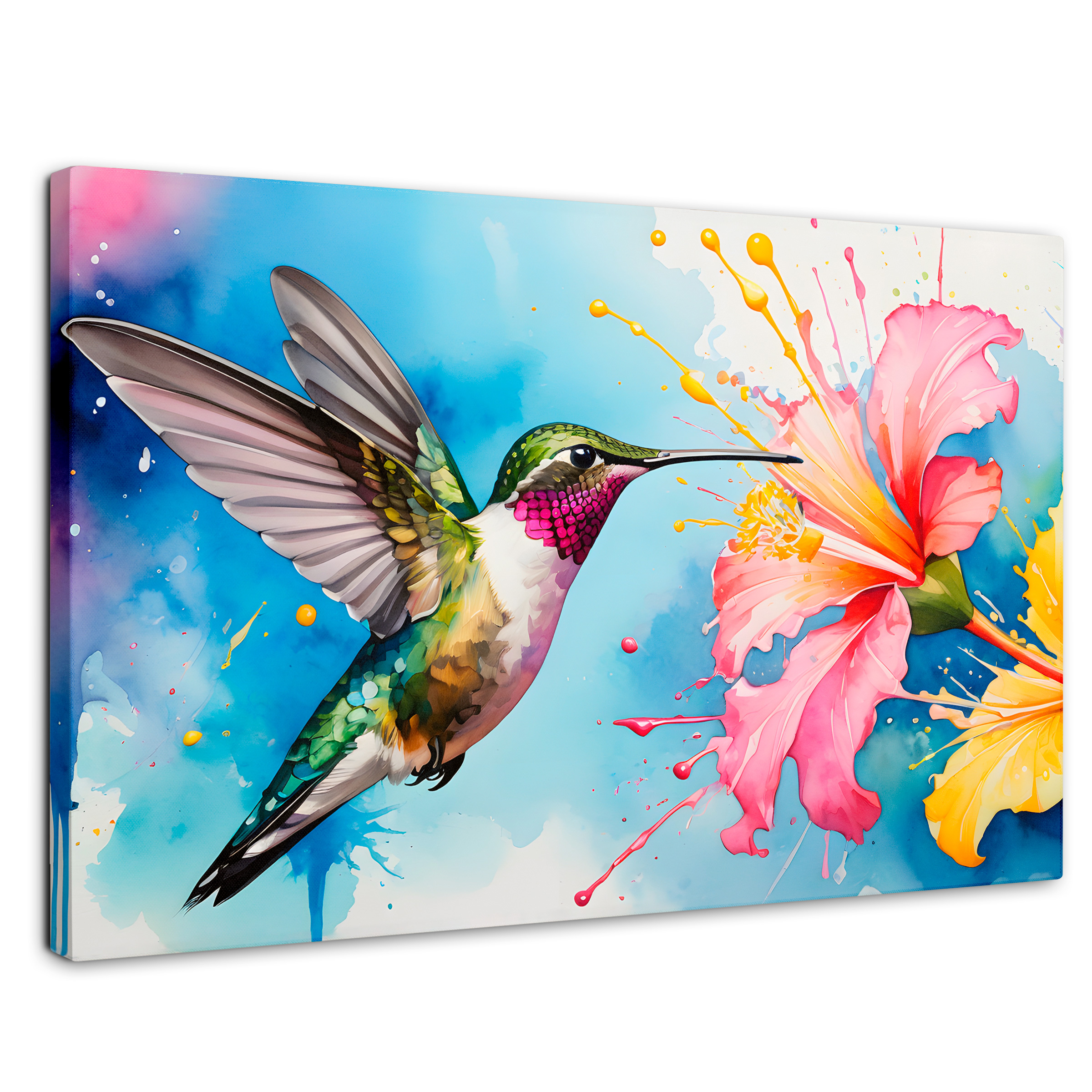 Cuadros De Colibrí Canvas Colibrí Abstracto 90x60