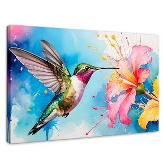 Foto 1 | Cuadros De Colibrí Canvas Colibrí Abstracto 90x60