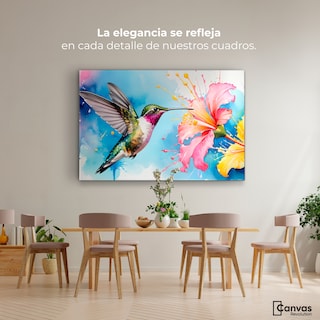 Foto 2 | Cuadros De Colibrí Canvas Colibrí Abstracto 90x60