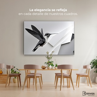Foto 2 | Cuadros De Colibrí Canvas Colibrí Geométrico 90x60