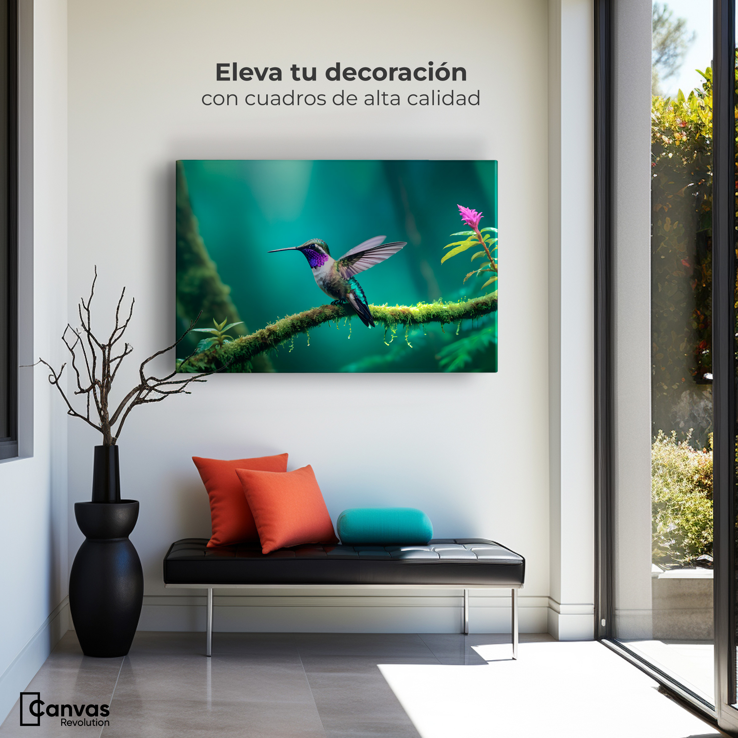 Foto 4 pulgar | Cuadros De Colibrí Canvas Colibrí Selvático 90x60