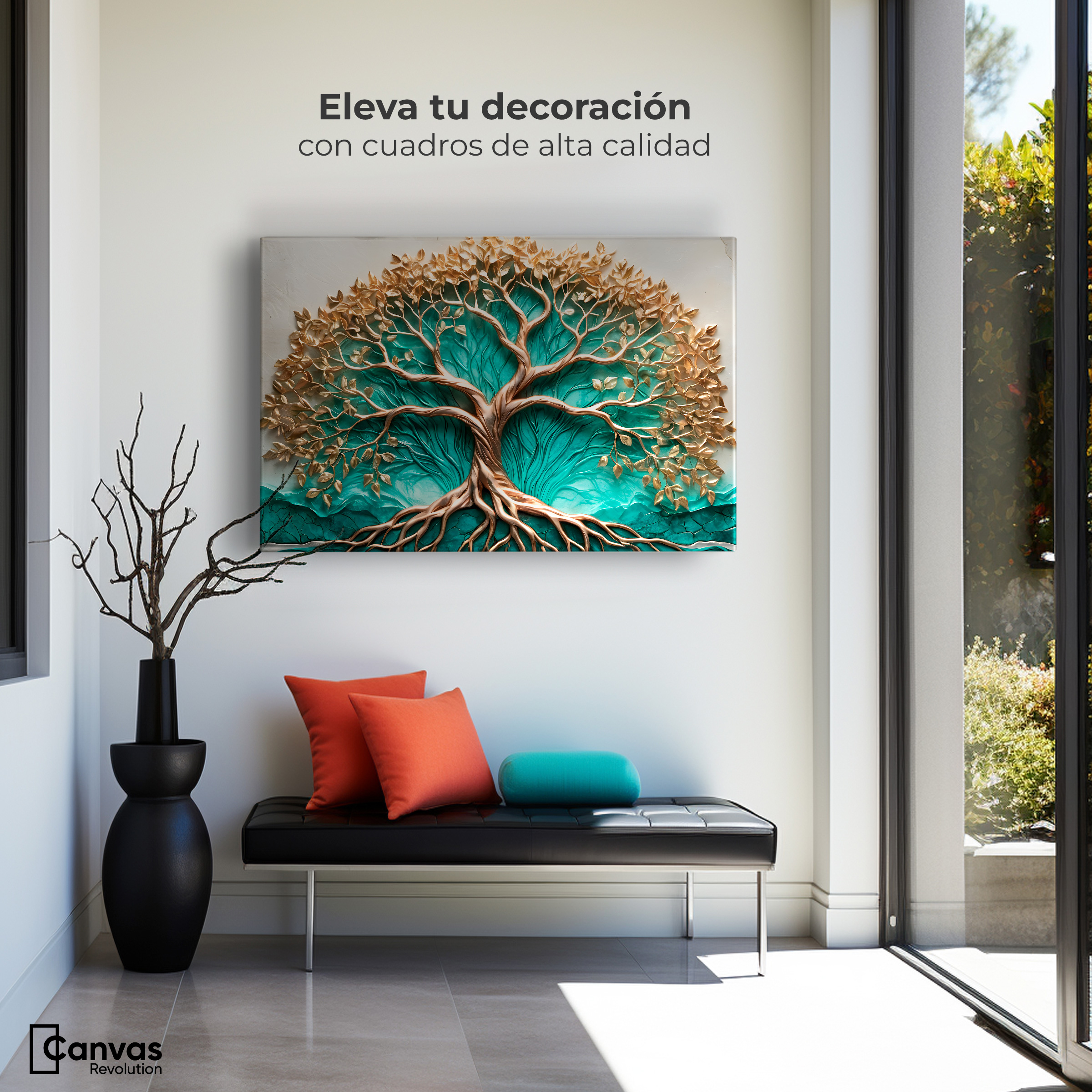 Foto 4 pulgar | Cuadro Árbol De La Vida Canvas Árbol Vida Jade 90x60