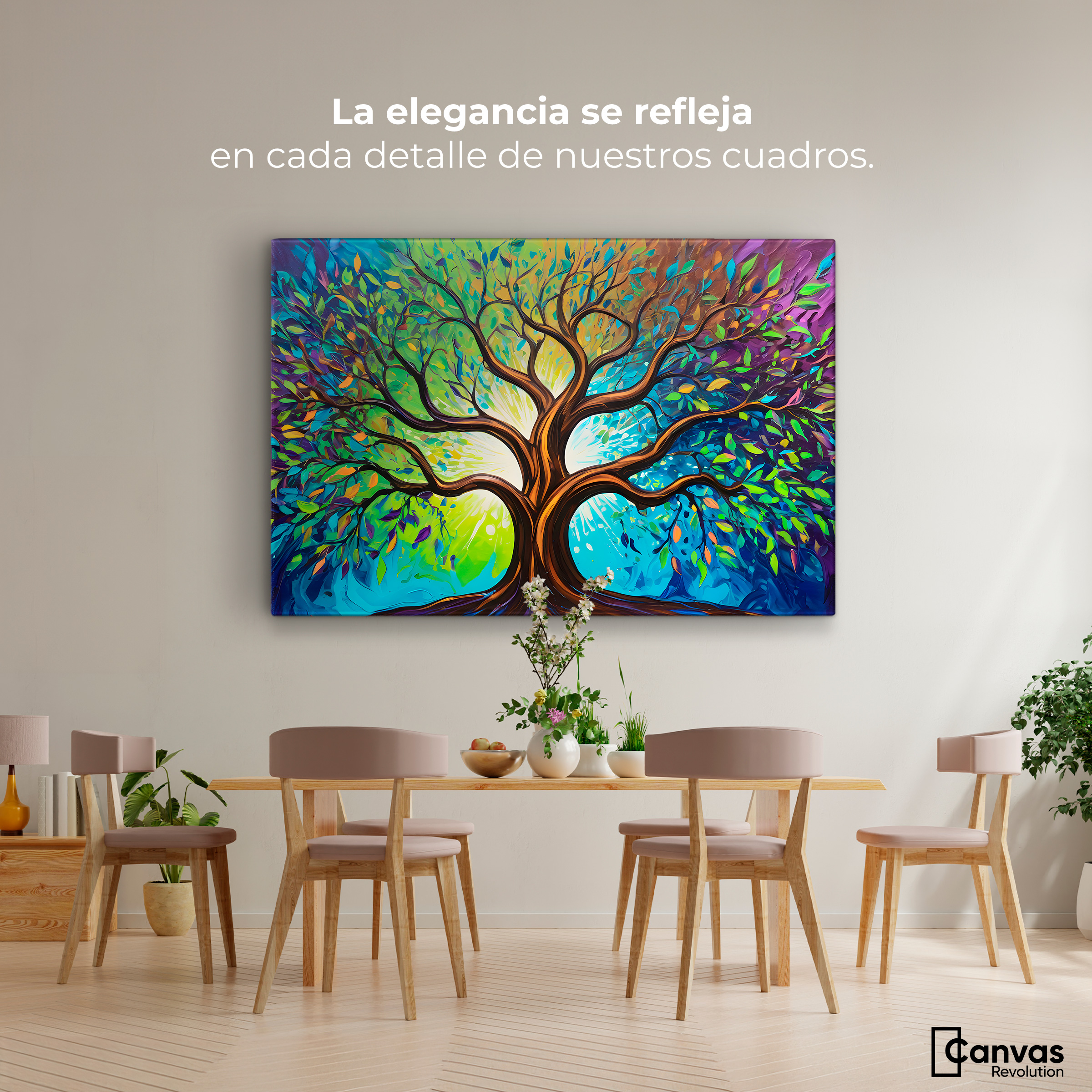 Foto 3 pulgar | Cuadro Árbol De La Vida Canvas Árbol Vida Ilumina 90x60