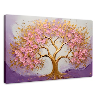 Foto 1 | Cuadro Árbol De La Vida Canvas Árbol Vida Oro Rosa 90x60