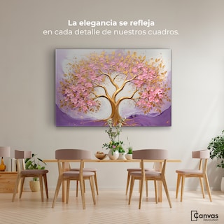 Foto 2 | Cuadro Árbol De La Vida Canvas Árbol Vida Oro Rosa 90x60