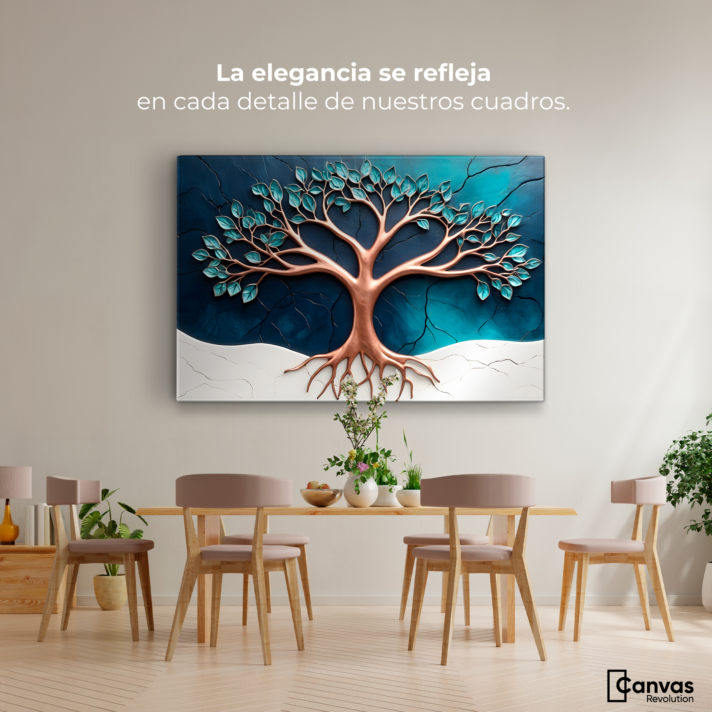 Foto 3 pulgar | Cuadro Árbol De La Vida Canvas Árbol Luminoso 90x60