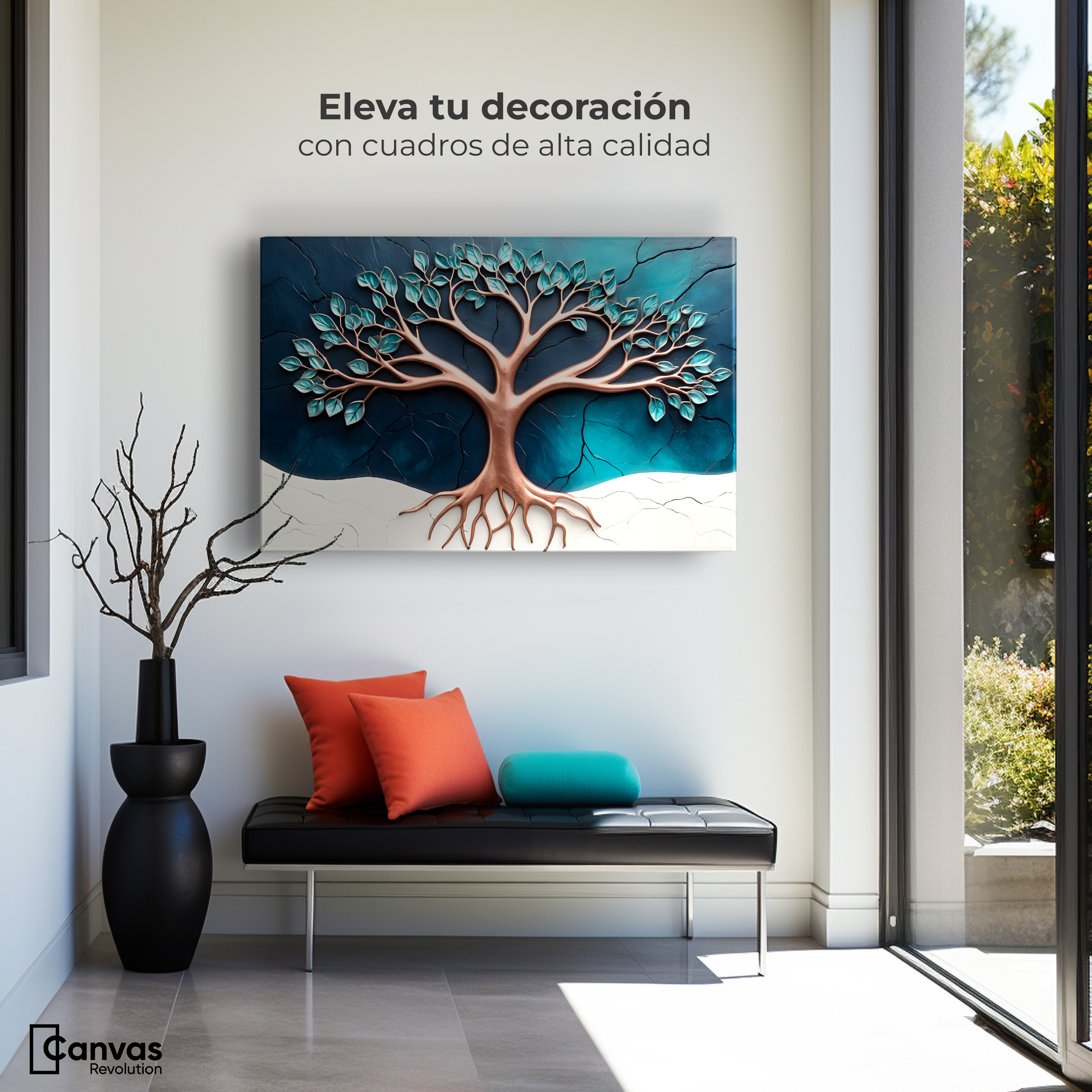 Foto 4 pulgar | Cuadro Árbol De La Vida Canvas Árbol Luminoso 90x60