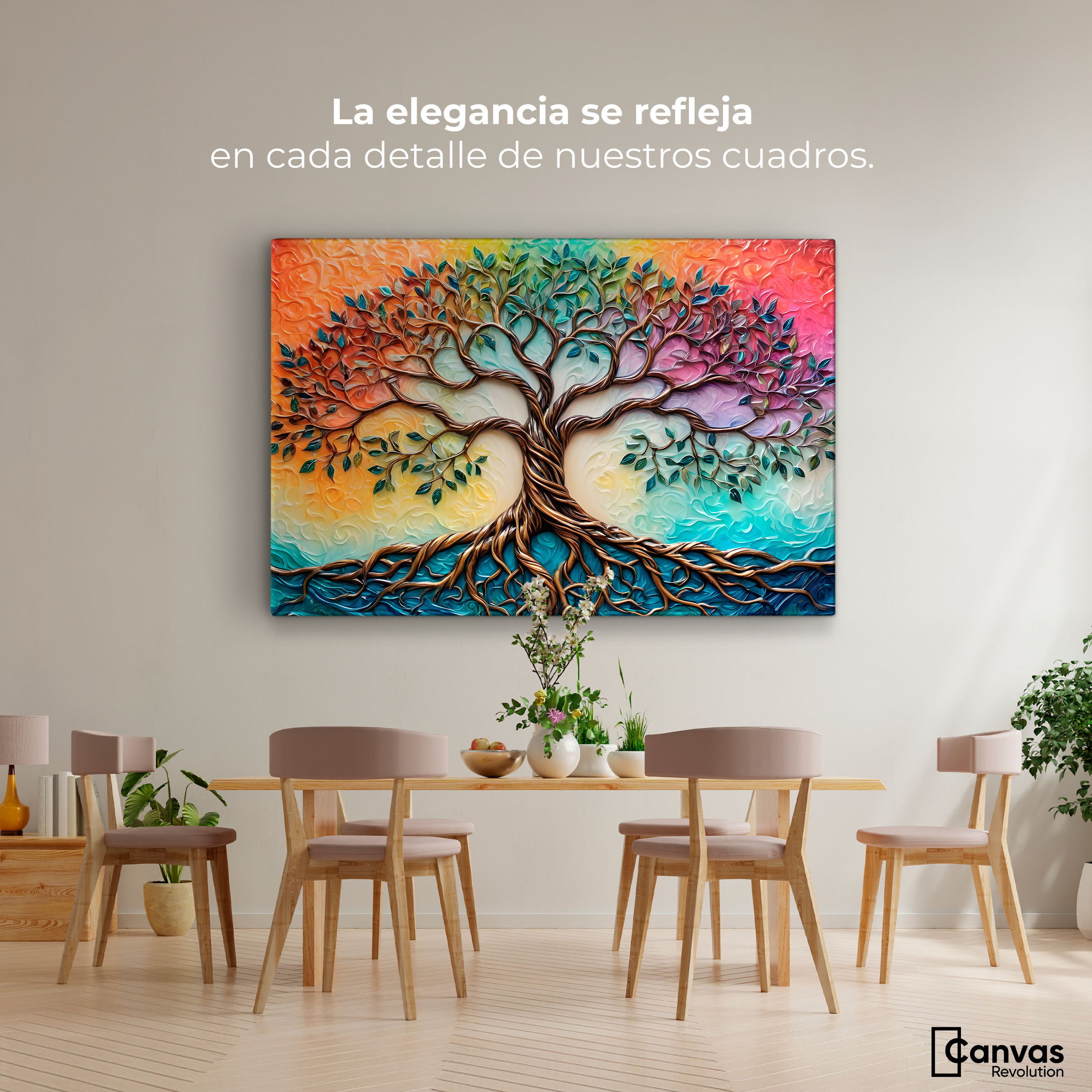 Foto 3 pulgar | Cuadro Árbol De La Vida Canvas Árbol Vida Astral 90x60