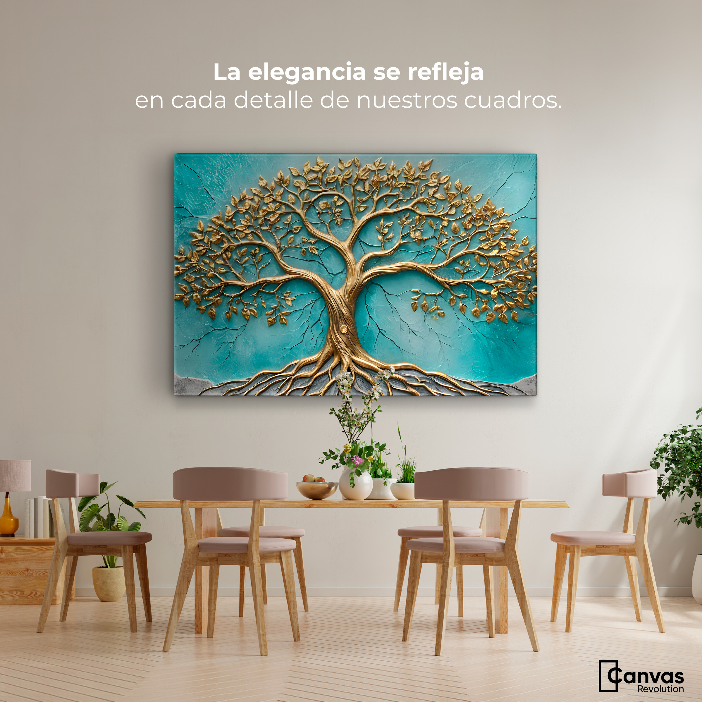 Foto 3 pulgar | Cuadro Árbol De La Vida Canvas Árbol Vida Corazón 90x60