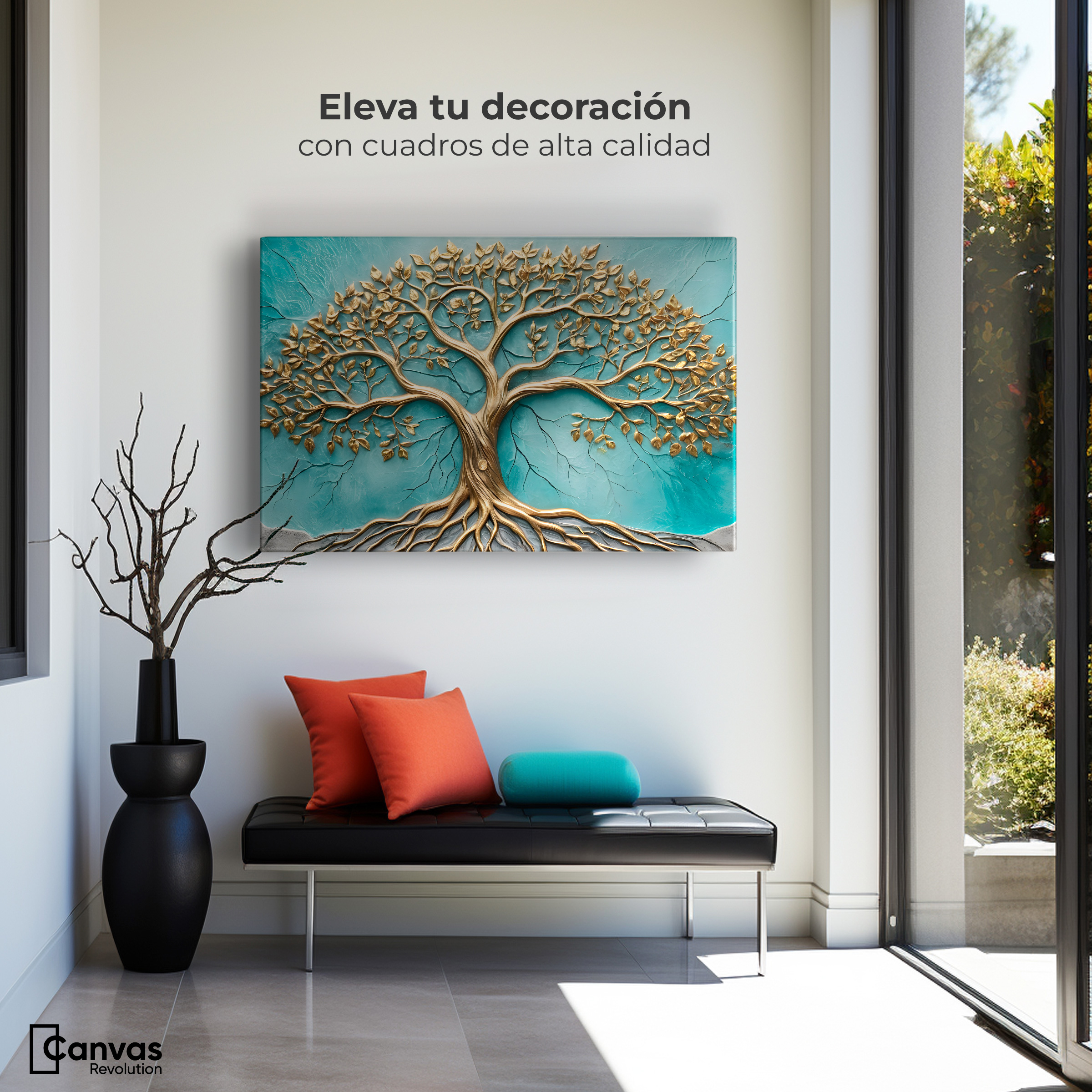Foto 4 pulgar | Cuadro Árbol De La Vida Canvas Árbol Vida Corazón 90x60