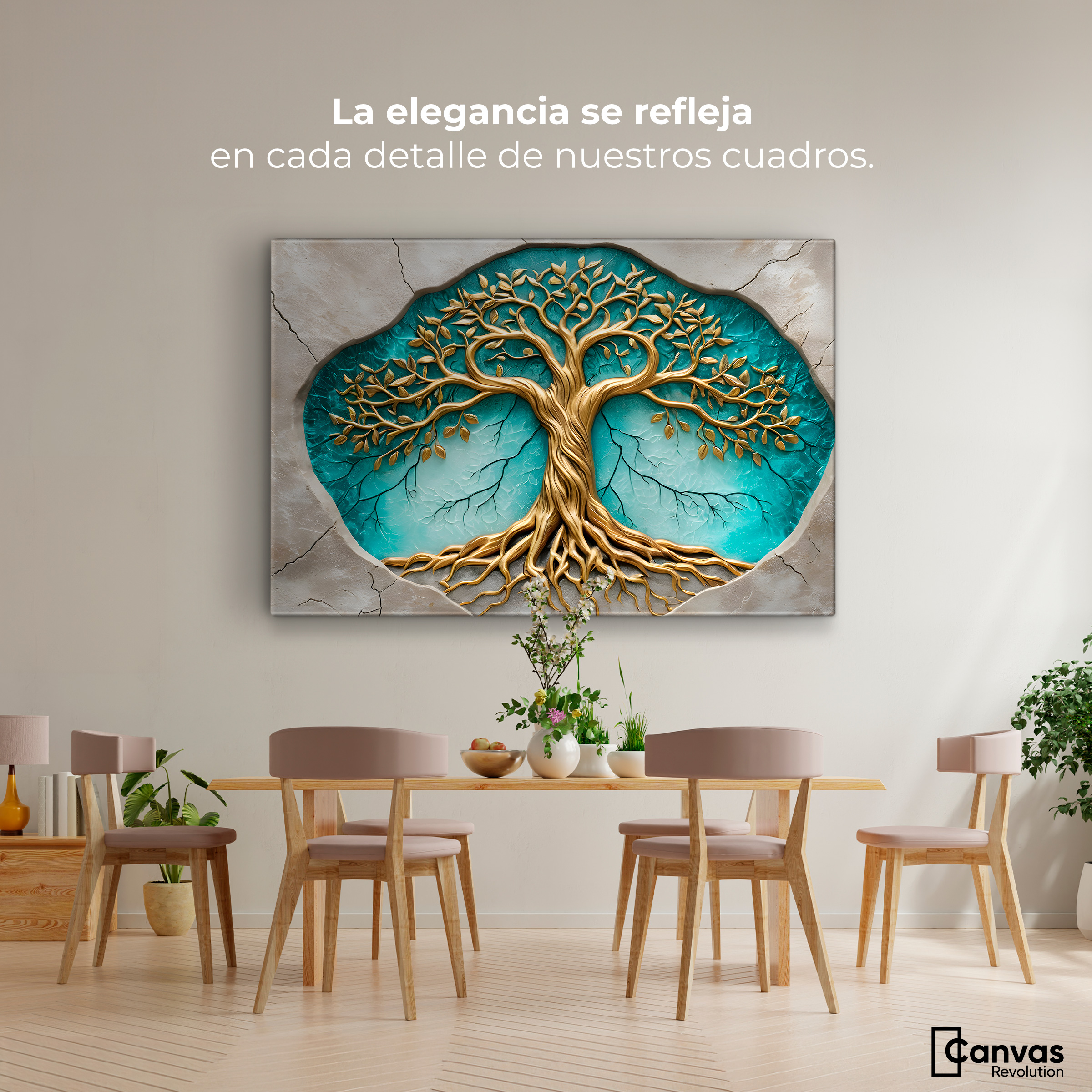 Foto 3 pulgar | Cuadro Árbol De La Vida Canvas Árbol Vida Libre 90x60