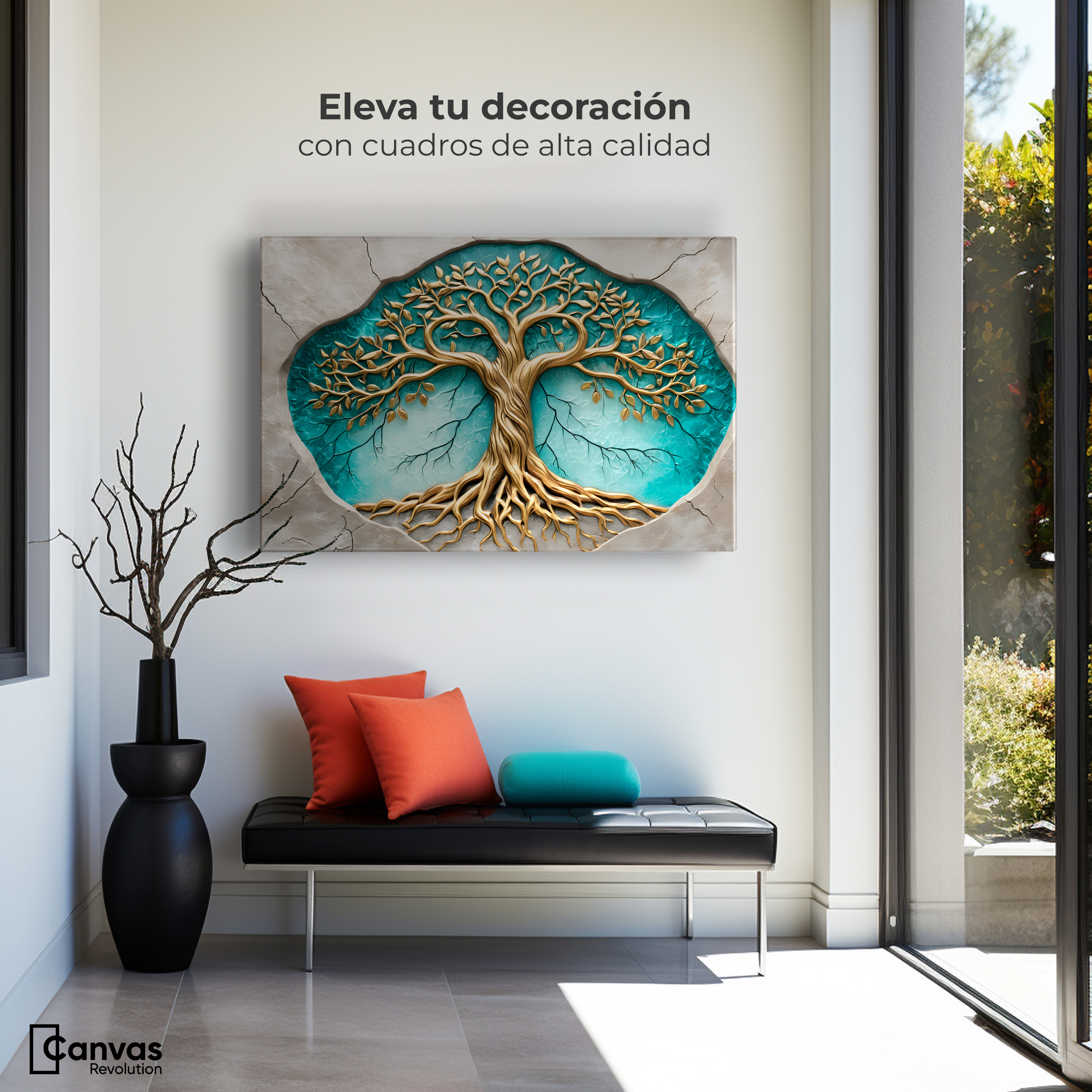 Foto 4 pulgar | Cuadro Árbol De La Vida Canvas Árbol Vida Libre 90x60