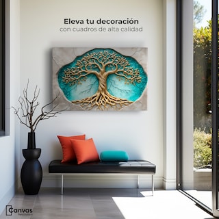 Foto 3 | Cuadro Árbol De La Vida Canvas Árbol Vida Libre 90x60