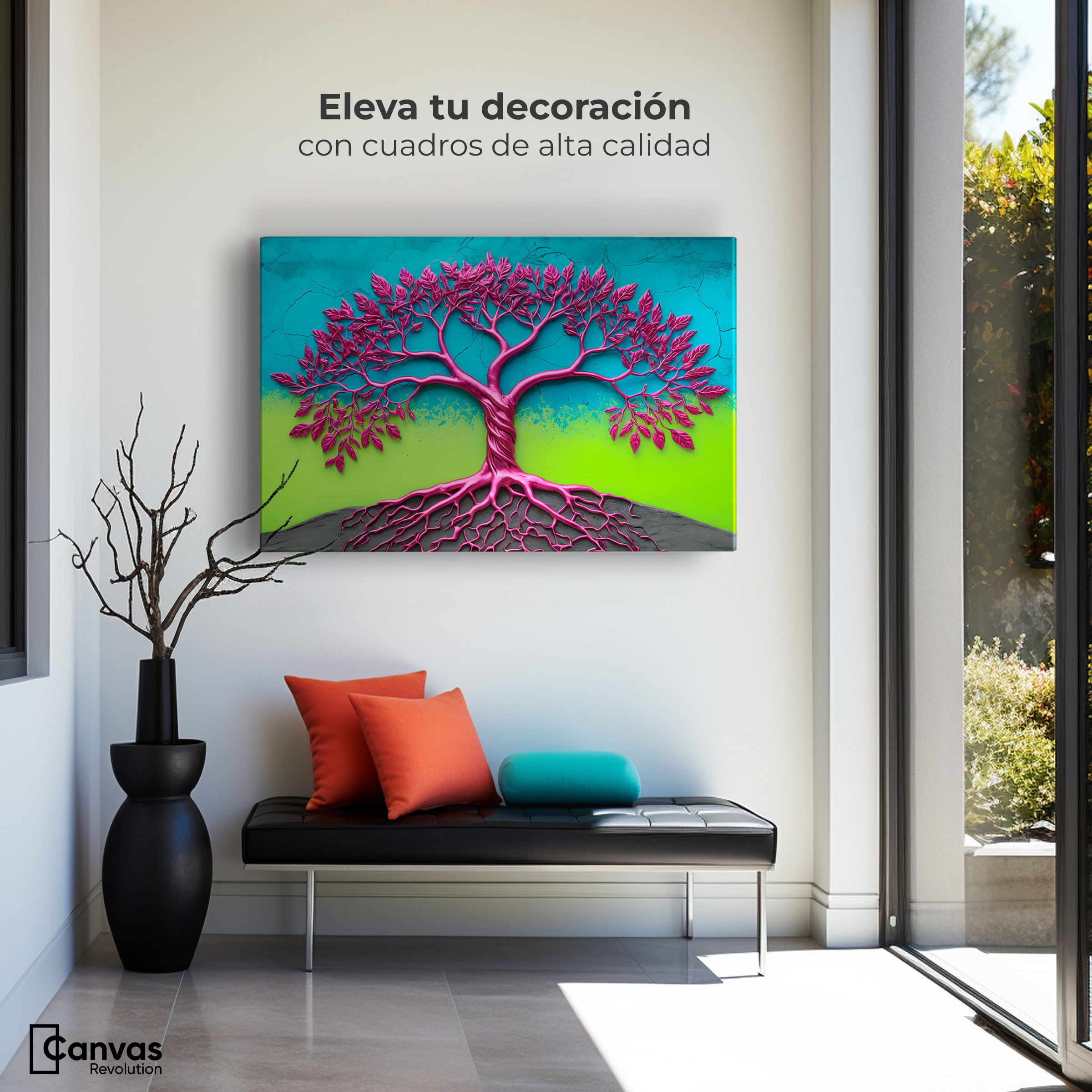 Foto 4 pulgar | Cuadro Árbol De La Vida Canvas Árbol Vida Místico 90x60