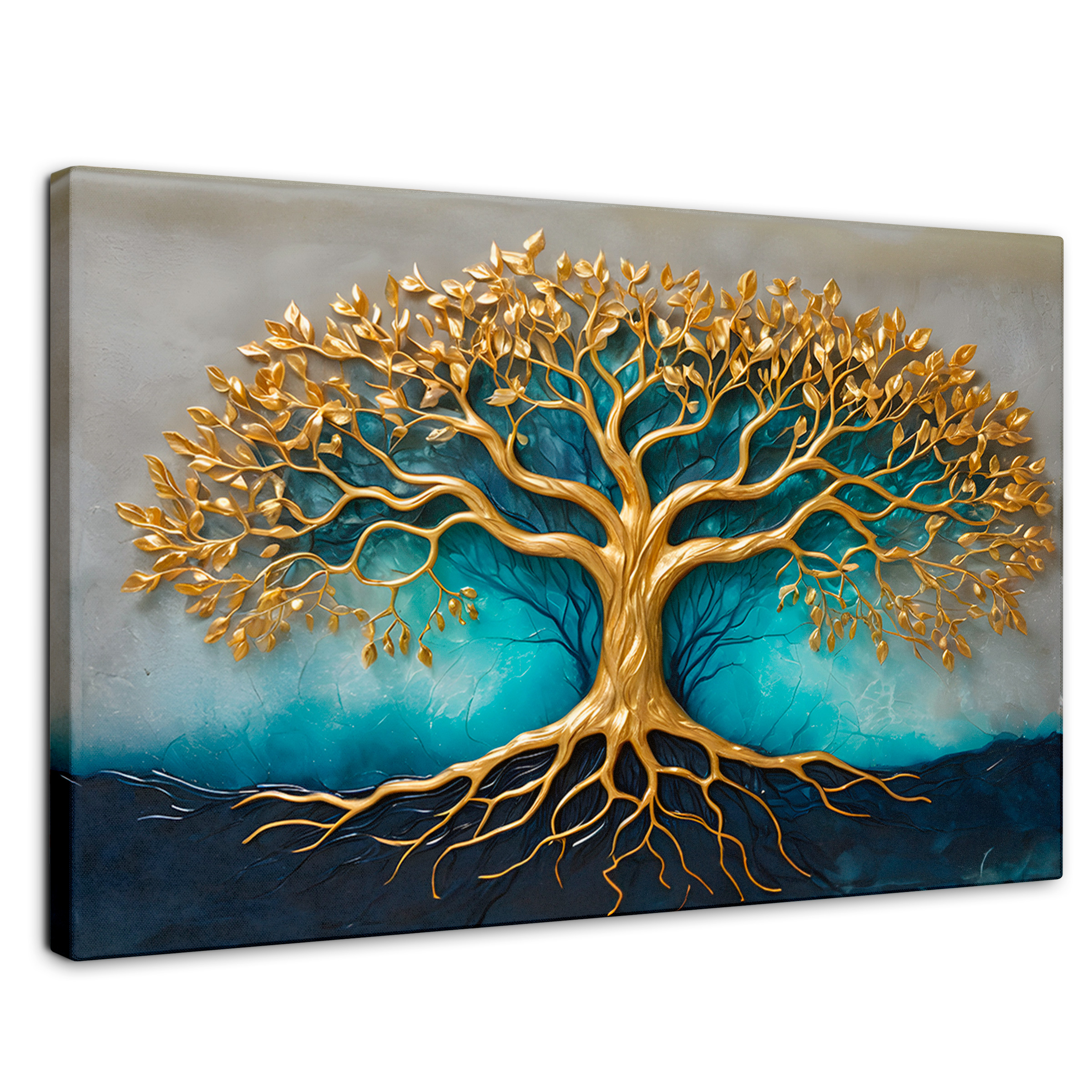 Foto 1 | Cuadro Árbol De La Vida Canvas Árbol Vida Luz Oro 90x60