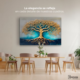 Foto 2 | Cuadro Árbol De La Vida Canvas Árbol Vida Luz Oro 90x60