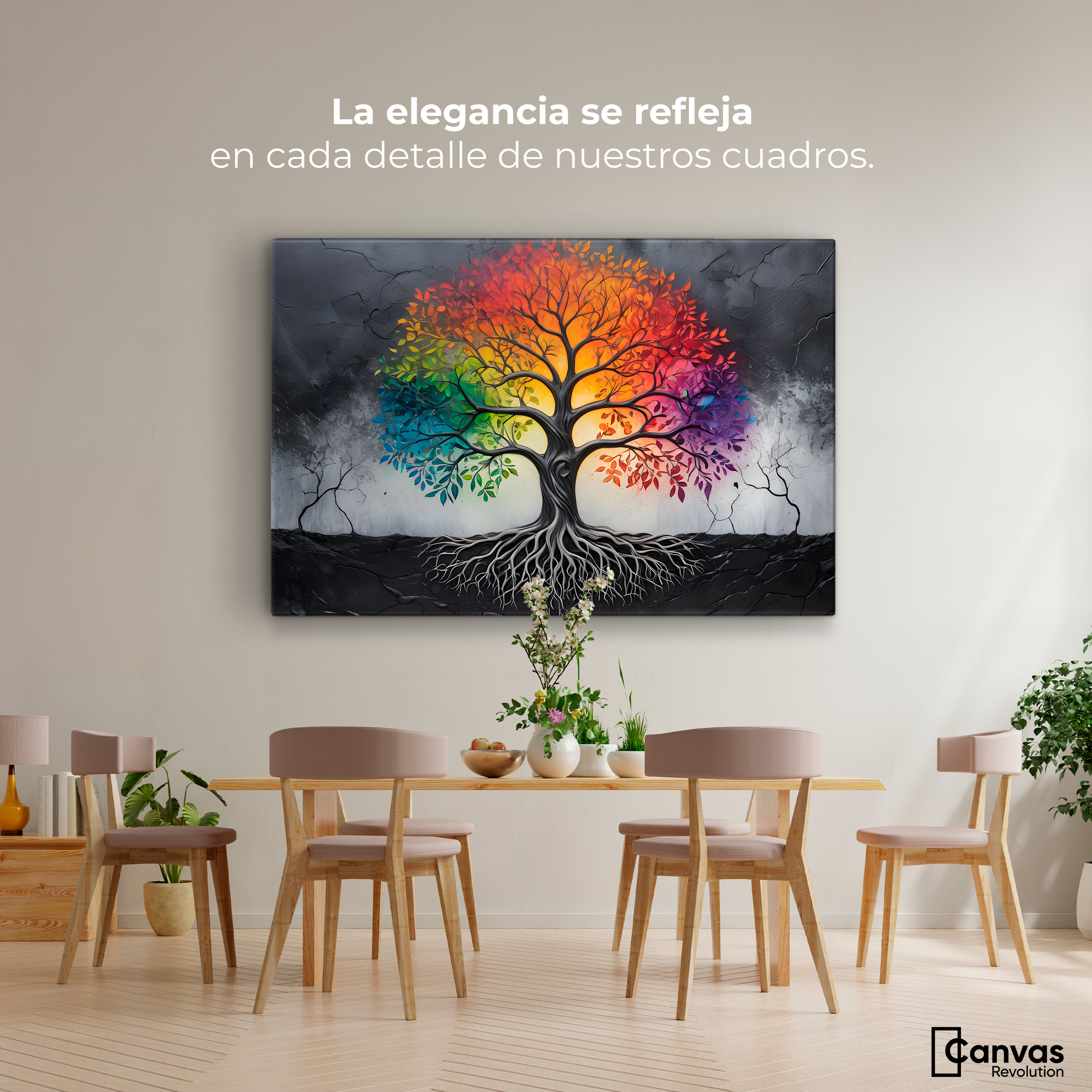Foto 3 pulgar | Cuadro Árbol De La Vida Canvas Árbol Vida Poder 90x60
