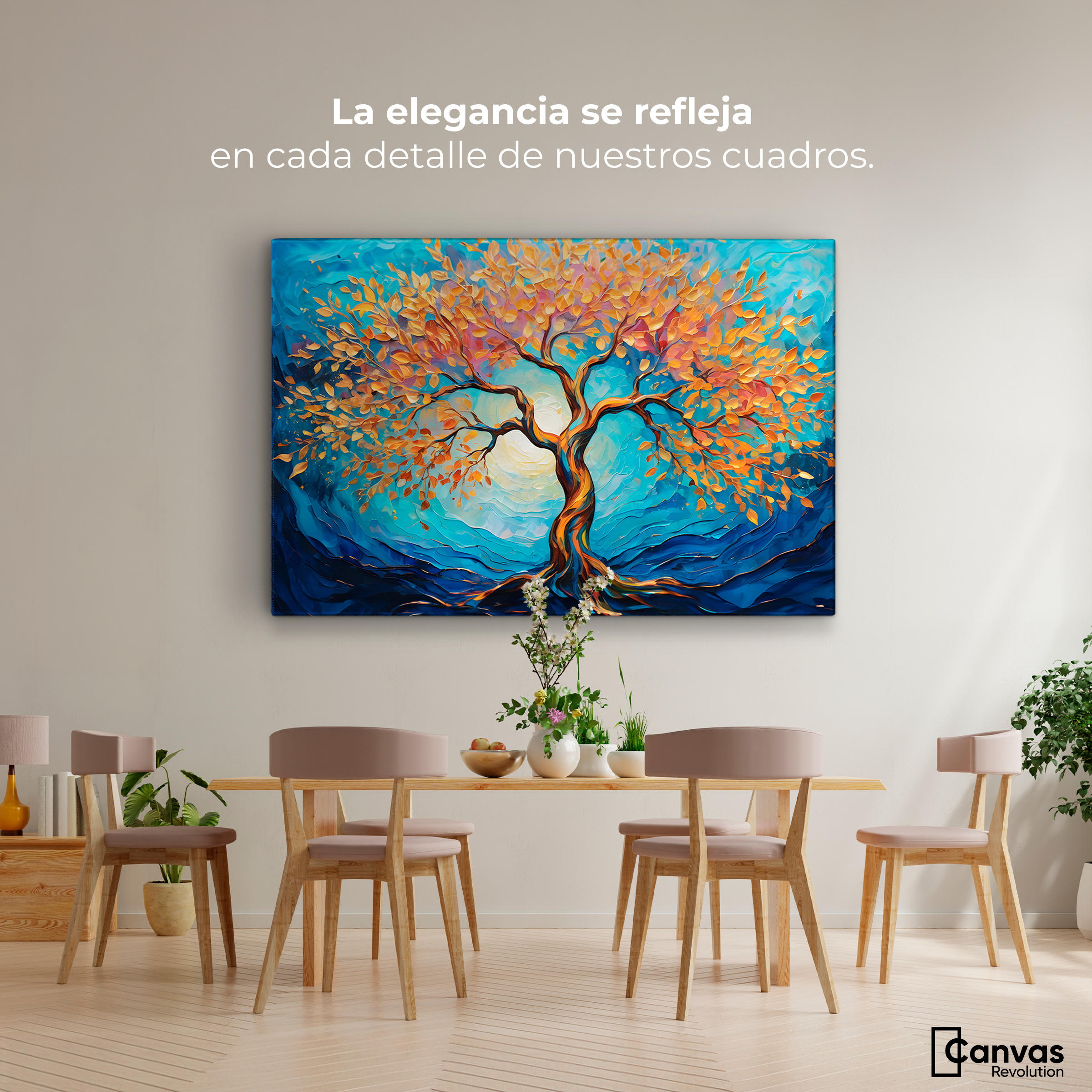 Foto 3 pulgar | Cuadro Árbol De La Vida Canvas Árbol Vida Sagrado 90x60