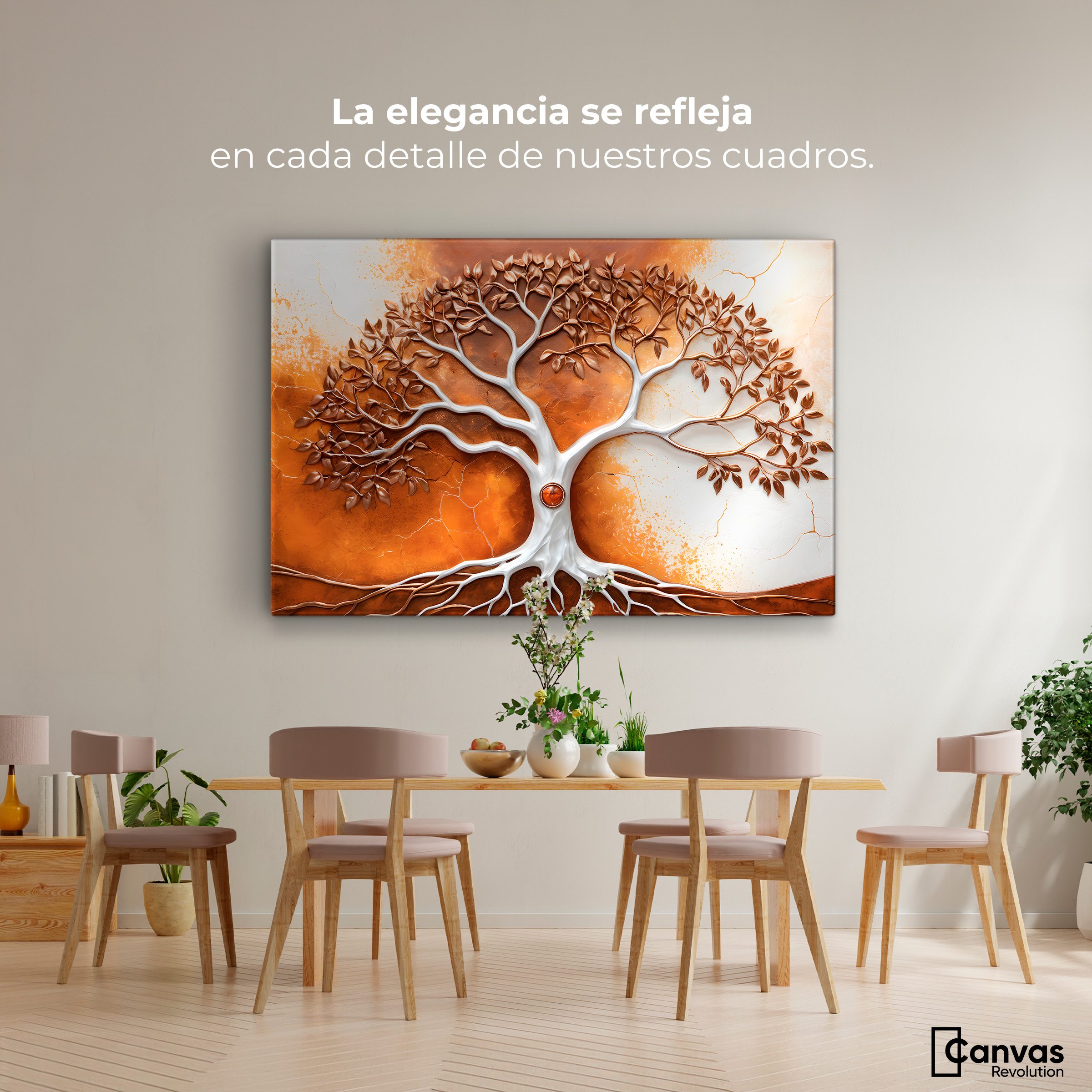 Foto 3 pulgar | Cuadro Árbol De La Vida Canvas Árbol Vida Tierra 90x60