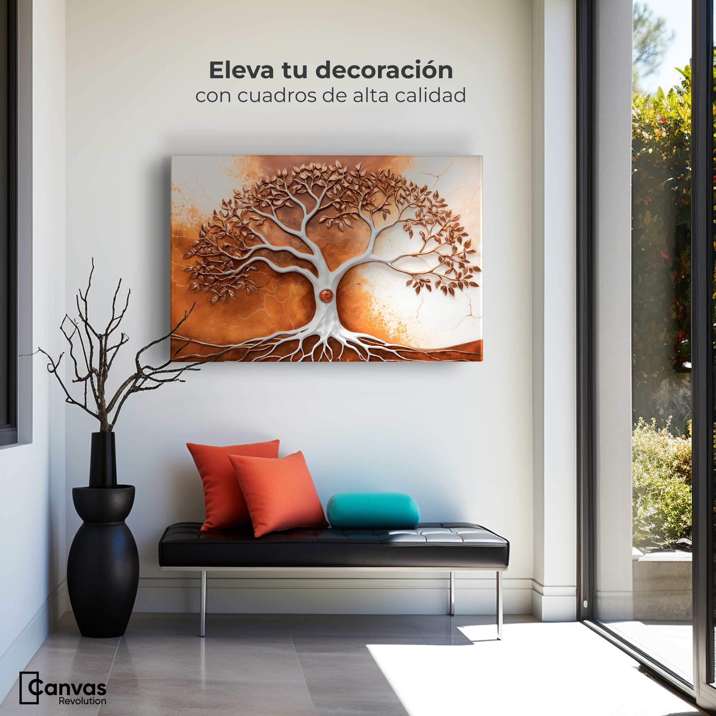 Foto 4 pulgar | Cuadro Árbol De La Vida Canvas Árbol Vida Tierra 90x60