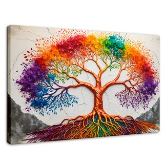 Foto 1 | Cuadro Árbol De La Vida Canvas Árbol Vida Arcoiris 90x60