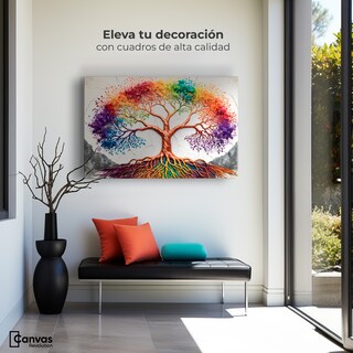 Foto 3 | Cuadro Árbol De La Vida Canvas Árbol Vida Arcoiris 90x60