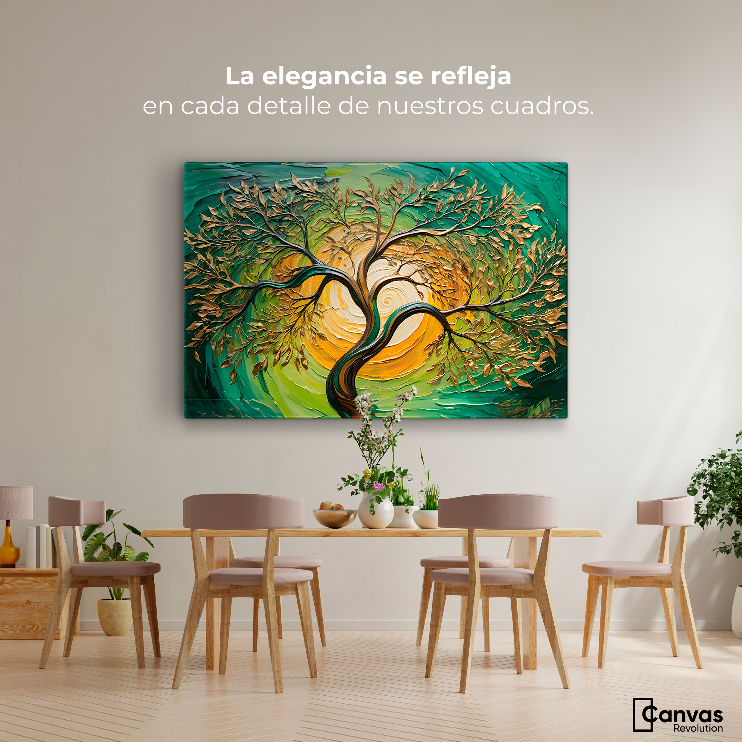 Foto 3 pulgar | Cuadro Árbol De La Vida Canvas Arbol Vida Alma Sol 90x60