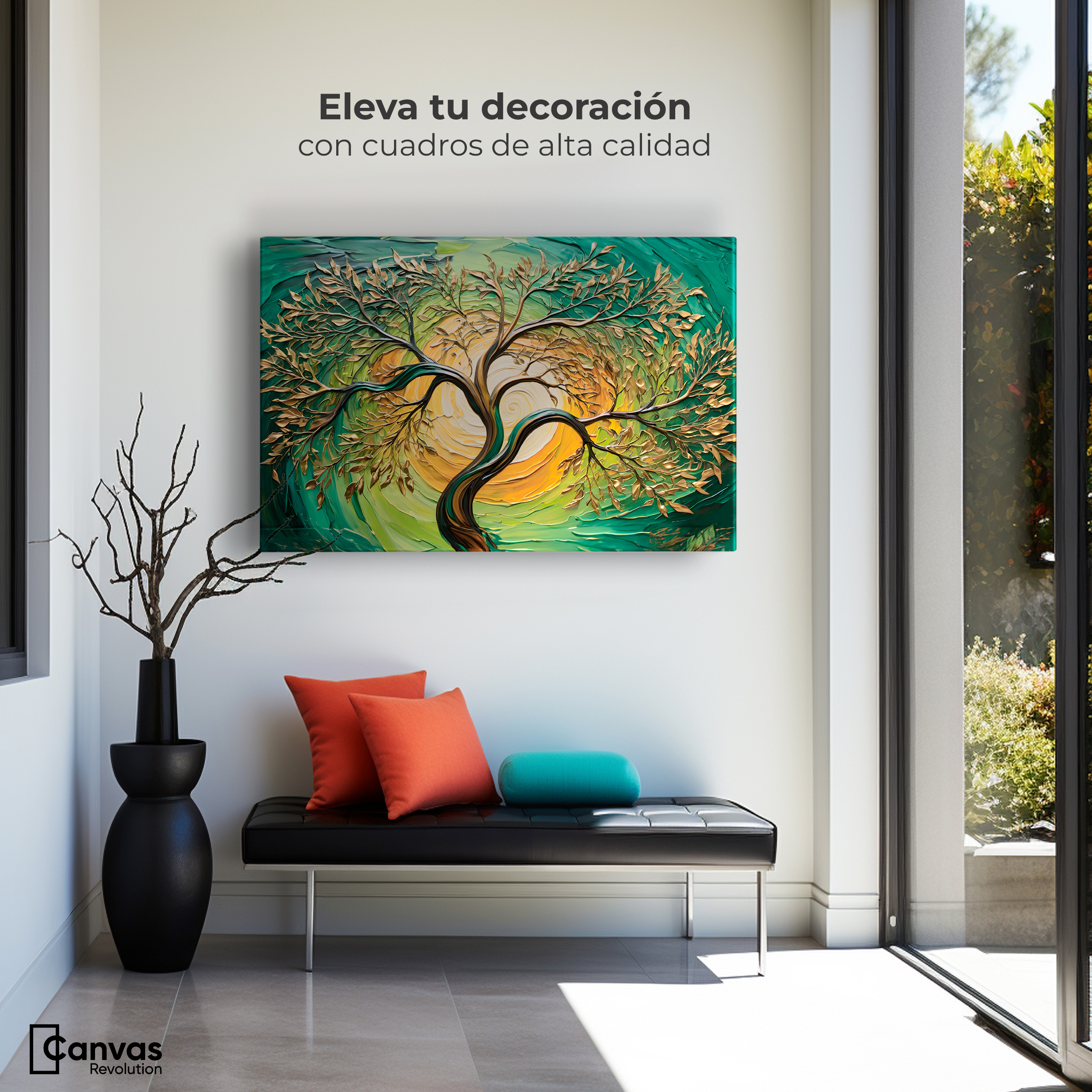 Foto 4 pulgar | Cuadro Árbol De La Vida Canvas Arbol Vida Alma Sol 90x60