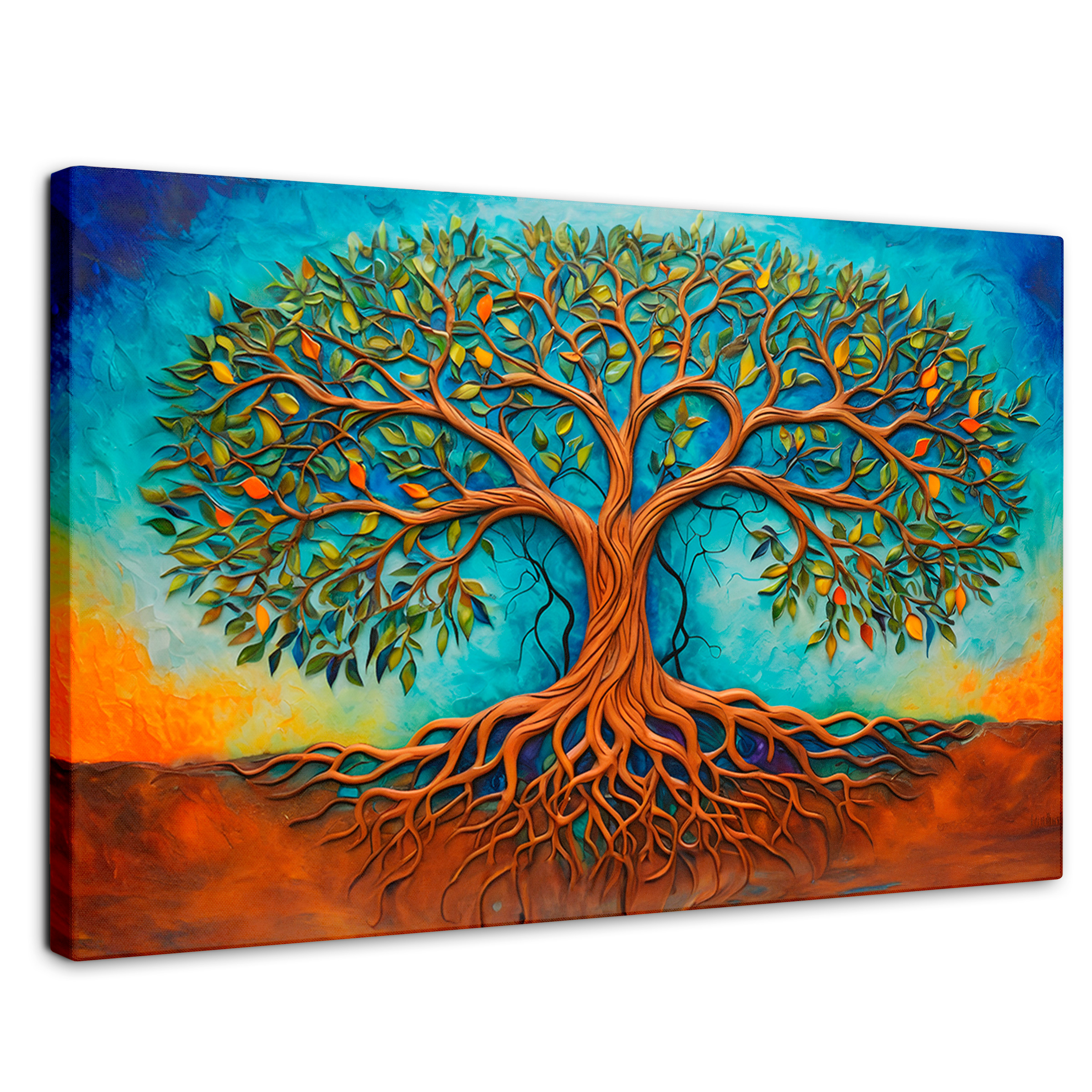Foto 2 pulgar | Cuadro Árbol De La Vida Canvas Árbol Vida Conexión 90x60