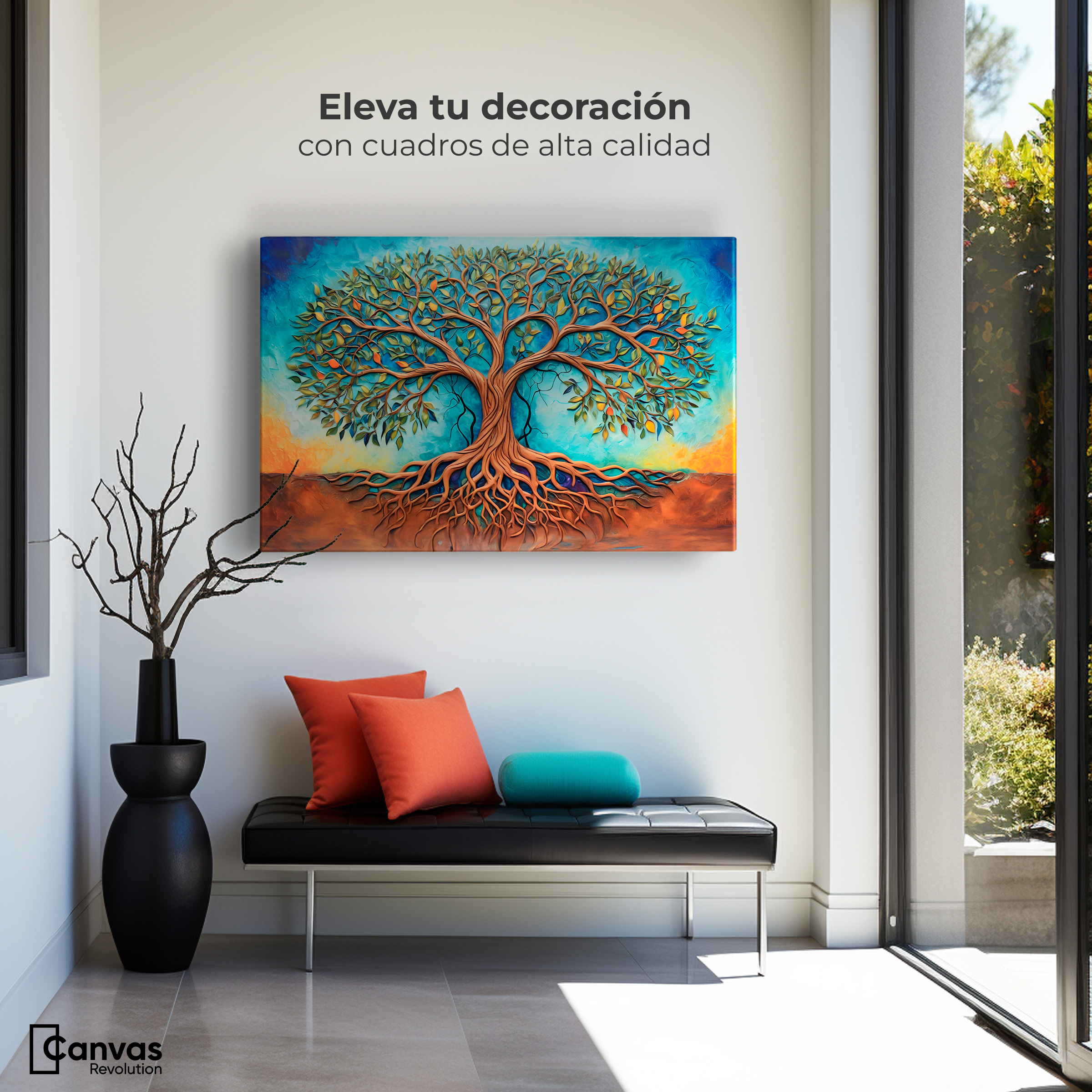 Foto 4 pulgar | Cuadro Árbol De La Vida Canvas Árbol Vida Conexión 90x60