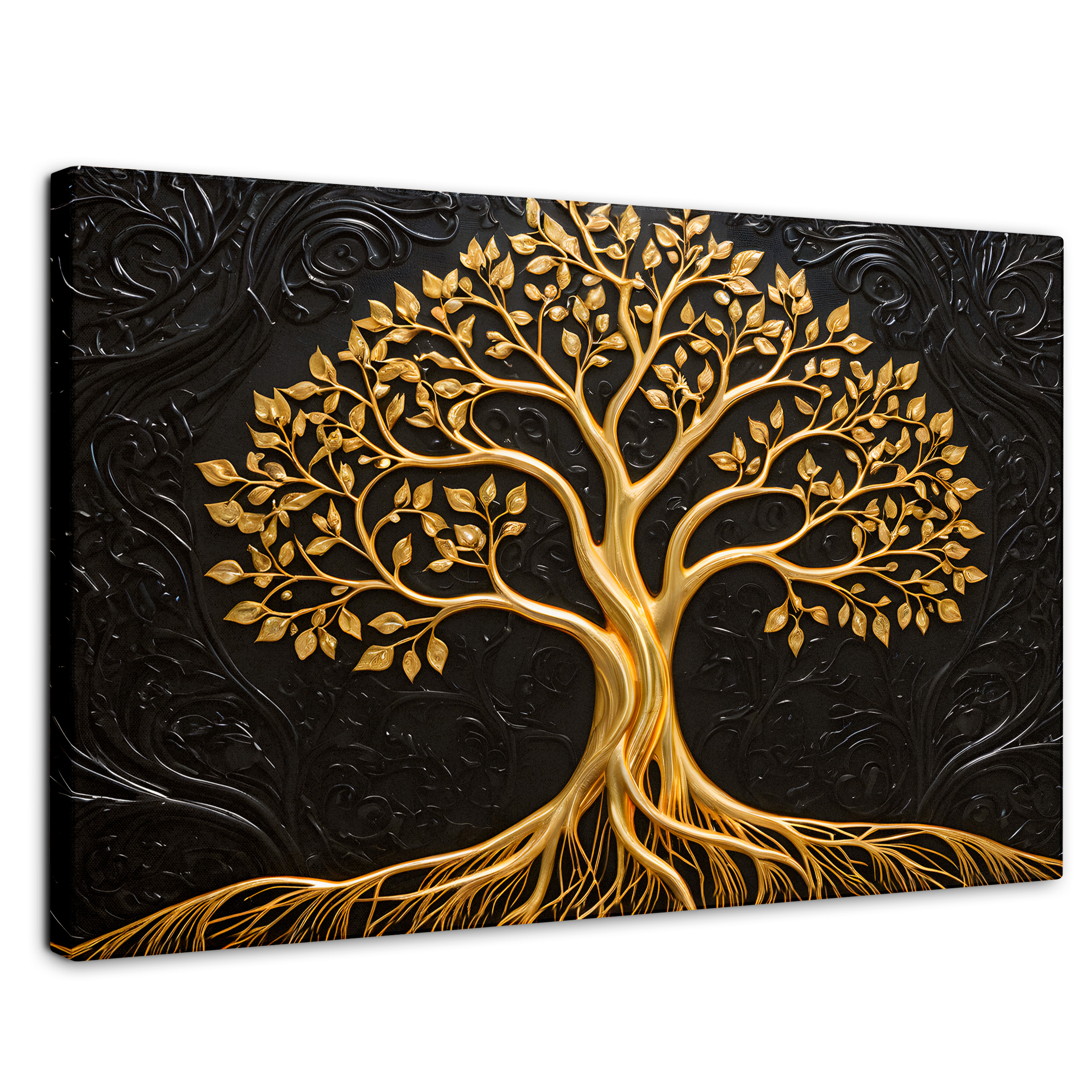 Foto 2 pulgar | Cuadro Árbol De La Vida Canvas Árbol Vida Oro 90x60