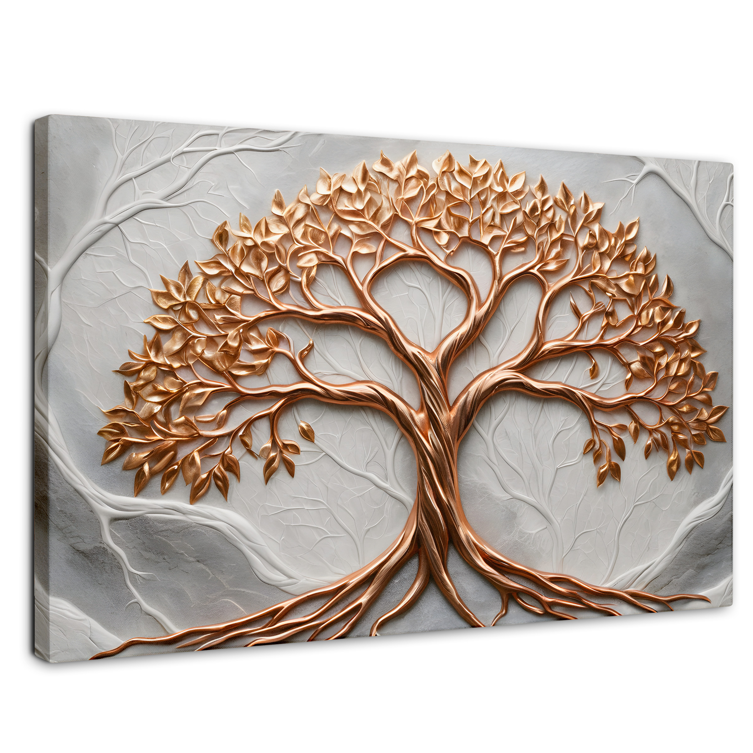 Foto 2 pulgar | Cuadro Árbol De La Vida Canvas Árbol Piedra Oro 90x60