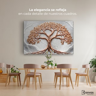 Foto 2 | Cuadro Árbol De La Vida Canvas Árbol Piedra Oro 90x60