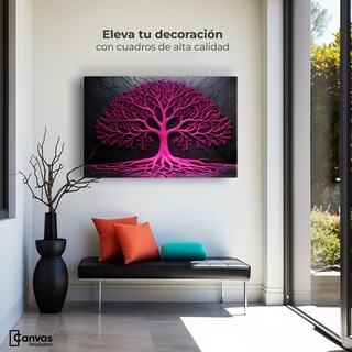 Foto 3 | Cuadro Árbol De La Vida Canvas Arbol Vida Rosa 90x60