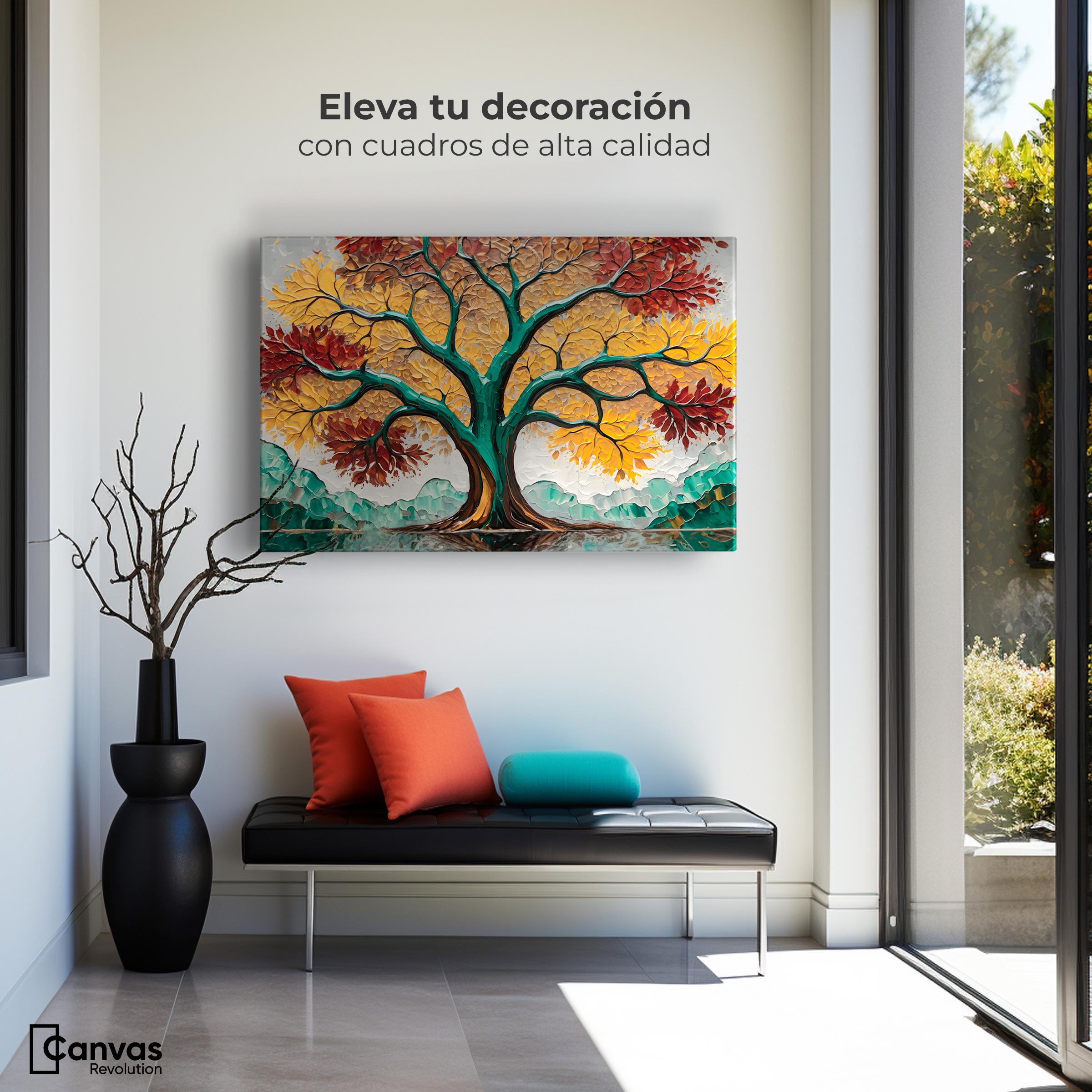 Foto 4 pulgar | Cuadro Árbol De La Vida Canvas Árbol Vida Amanecer 90x60