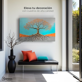 Foto 3 | Cuadro Árbol De La Vida Canvas Árbol Vida Cianita 90x60
