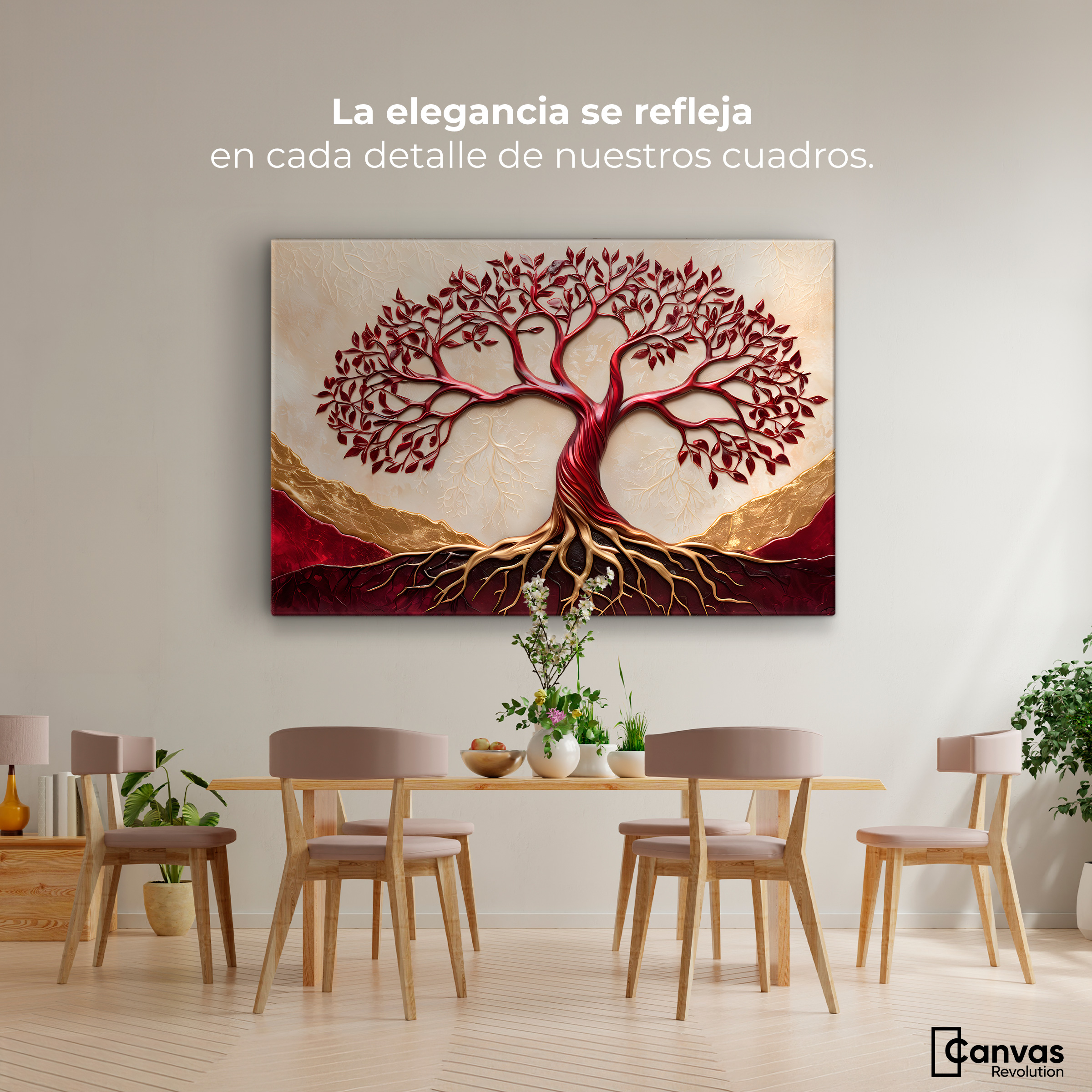 Foto 3 pulgar | Cuadro Árbol De La Vida Canvas Árbol Vida Esencia 90x60