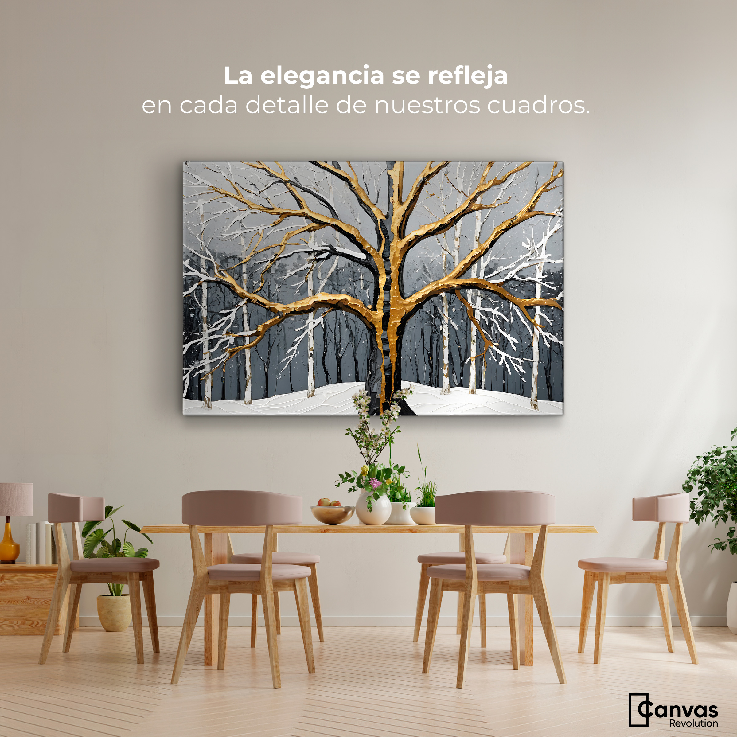 Foto 3 pulgar | Cuadro Árbol De La Vida Canvas Árbol Vida Invierno 90x60
