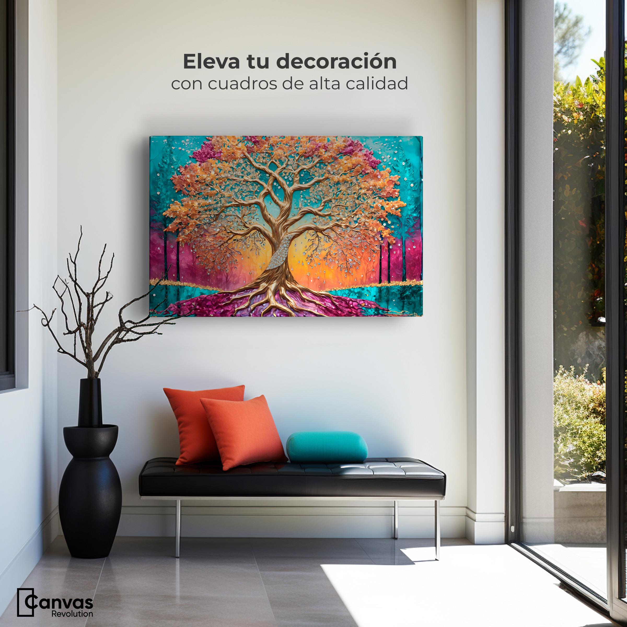 Foto 4 pulgar | Cuadro Árbol De La Vida Canvas Árbol Vida Alba 90x60