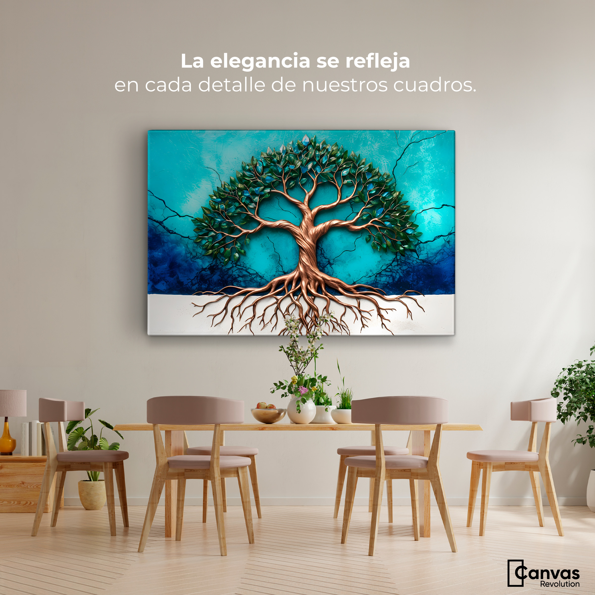 Foto 3 pulgar | Cuadro Árbol De La Vida Canvas Árbol Vida Energía 90x60
