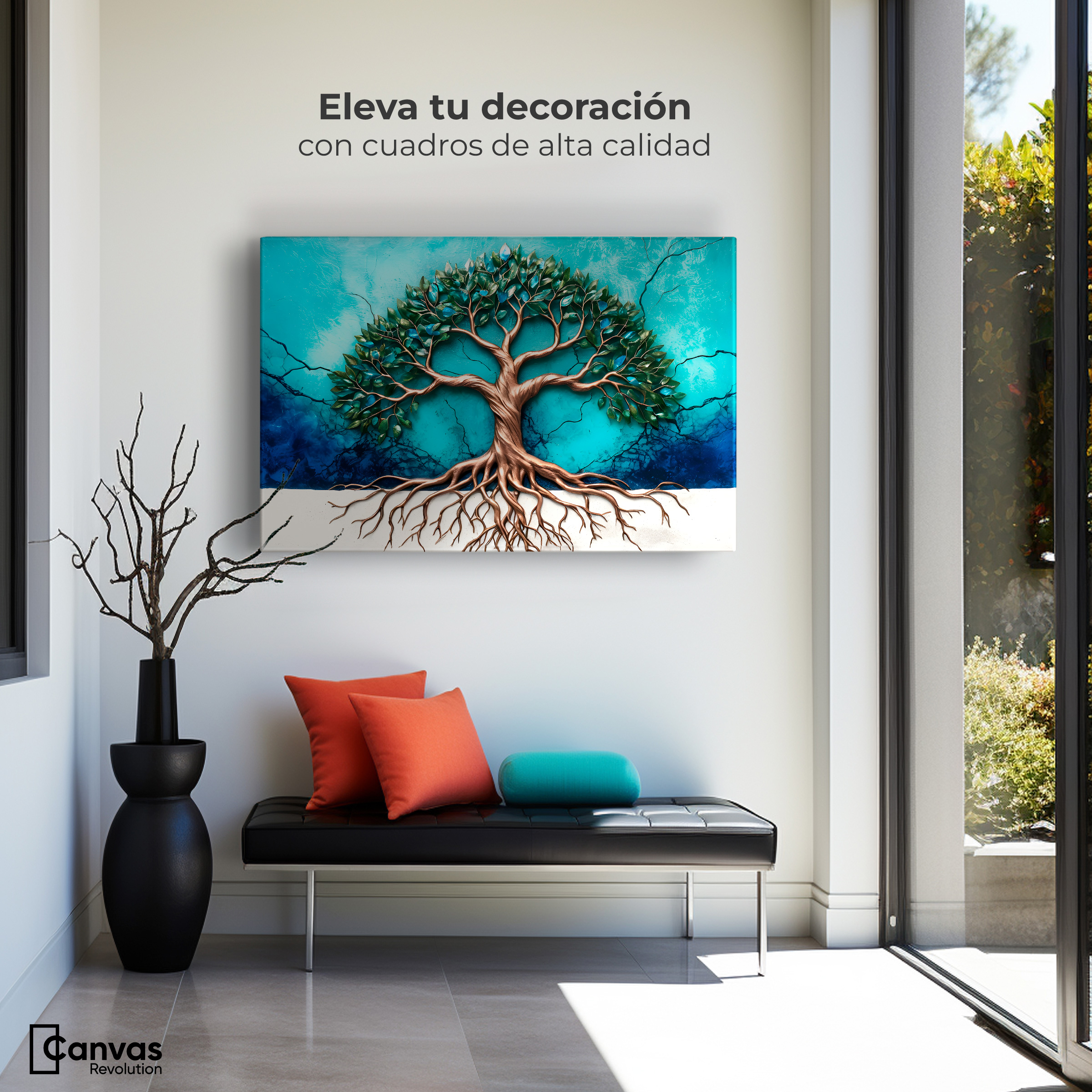 Foto 4 pulgar | Cuadro Árbol De La Vida Canvas Árbol Vida Energía 90x60