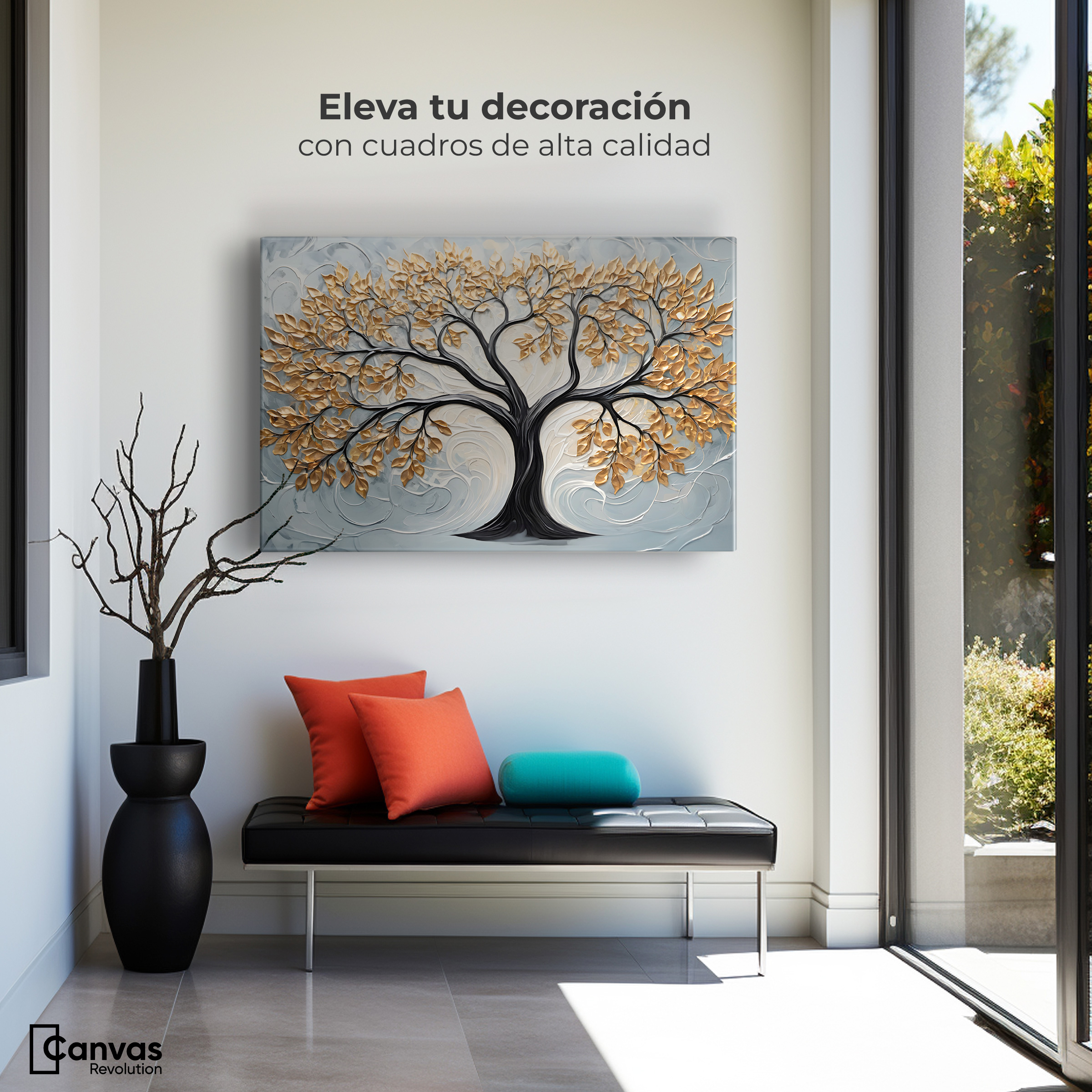 Foto 4 pulgar | Cuadro Árbol De La Vida Canvas Árbol Vida Sombras 90x60