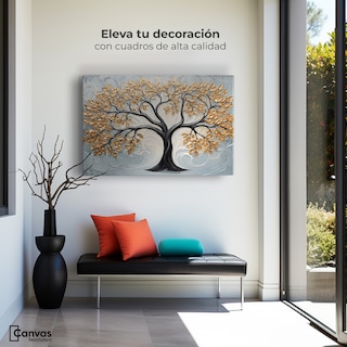 Foto 3 | Cuadro Árbol De La Vida Canvas Árbol Vida Sombras 90x60