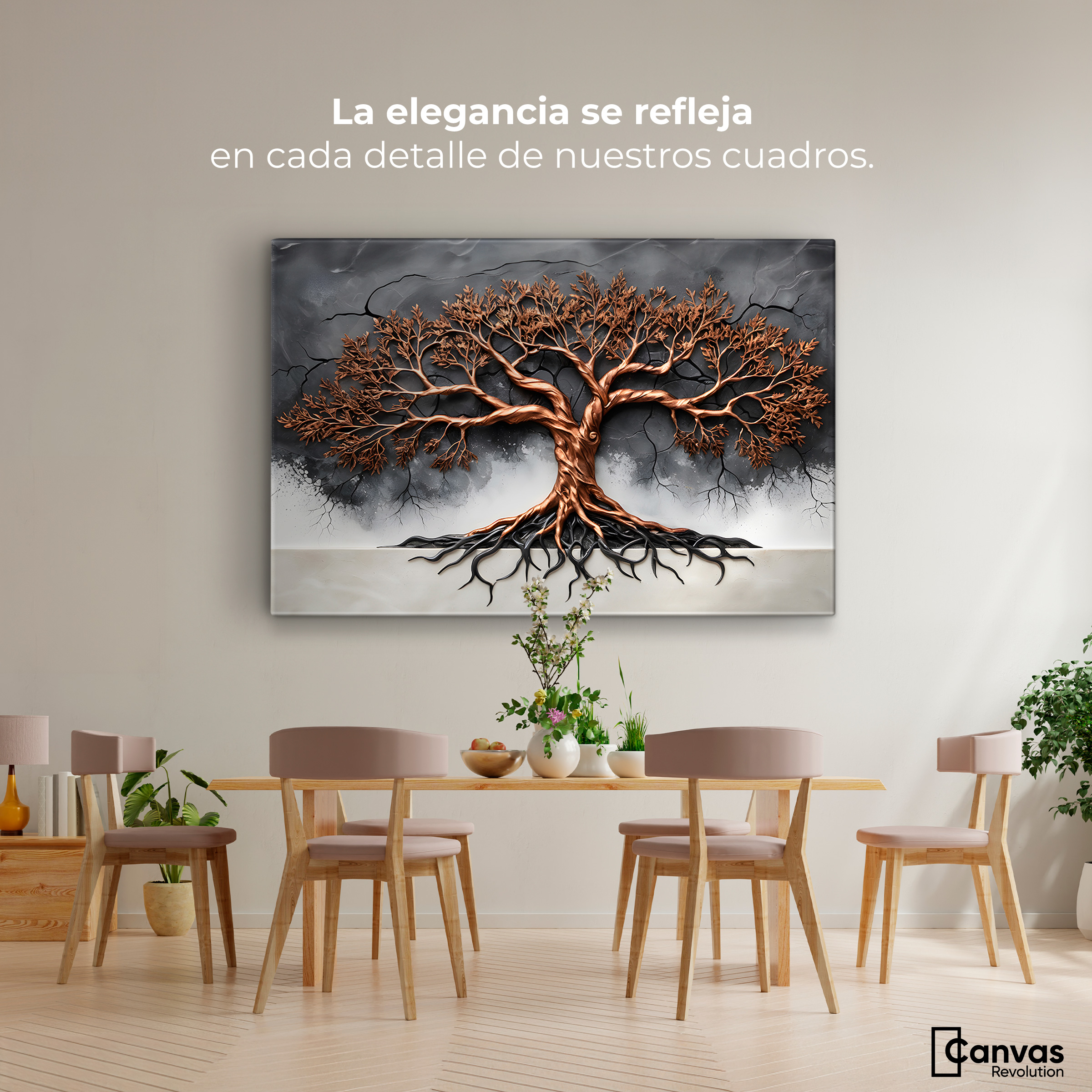 Foto 3 pulgar | Cuadro Árbol De La Vida Canvas Árbol Vida Silencio 90x60