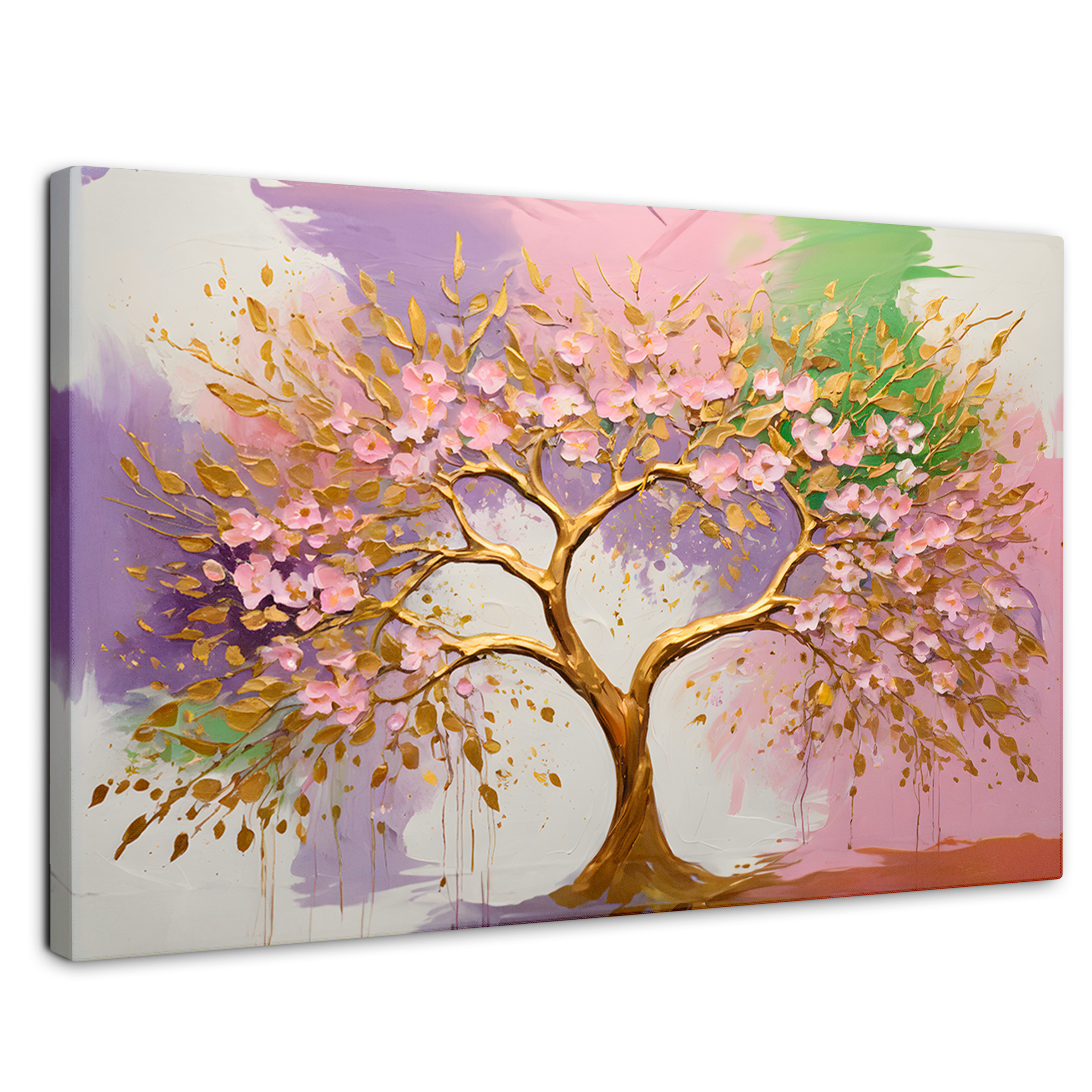 Foto 2 pulgar | Cuadro Árbol De La Vida Canvas Árbol Vida Flor Oro 90x60