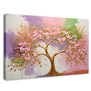 Foto 1 | Cuadro Árbol De La Vida Canvas Árbol Vida Flor Oro 90x60