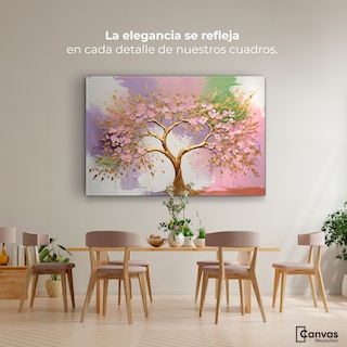 Foto 2 | Cuadro Árbol De La Vida Canvas Árbol Vida Flor Oro 90x60