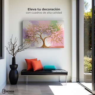 Foto 3 | Cuadro Árbol De La Vida Canvas Árbol Vida Flor Oro 90x60